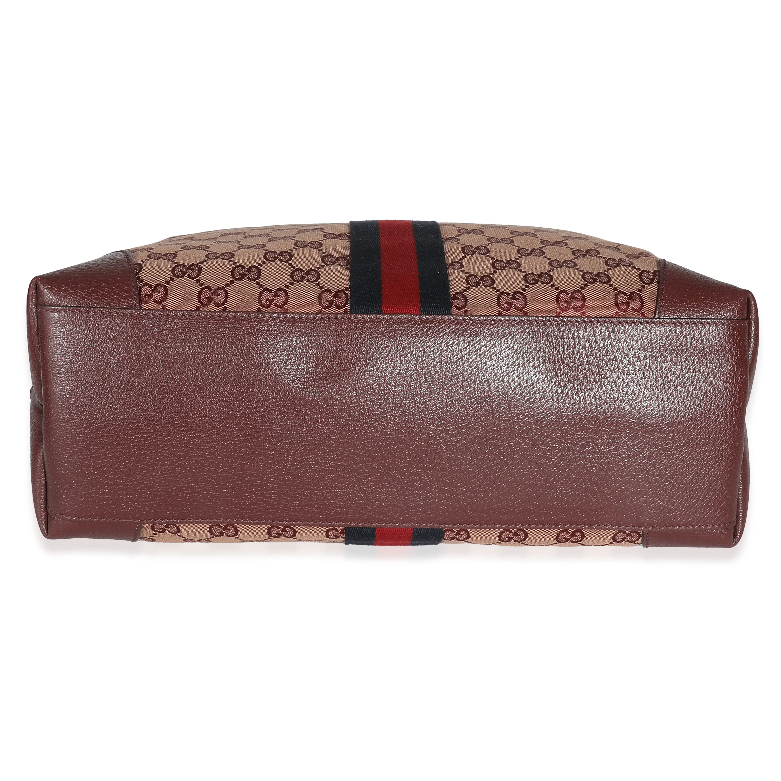 Burgundy GG Canvas Medium Ophidia Tote - Image 7