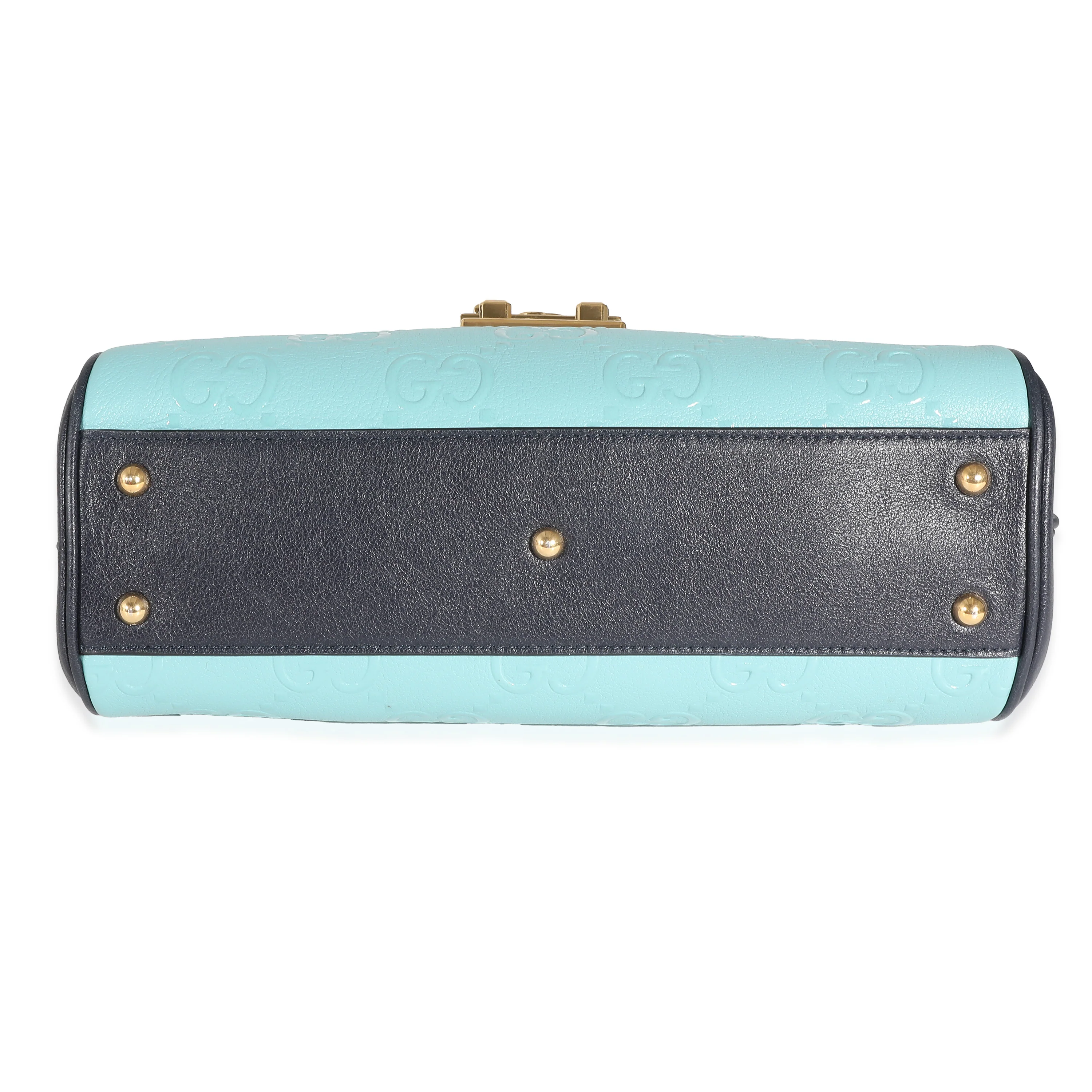 Blue Wonka Grain Calfskin GG Monogram Top Handle Bag - Image 7