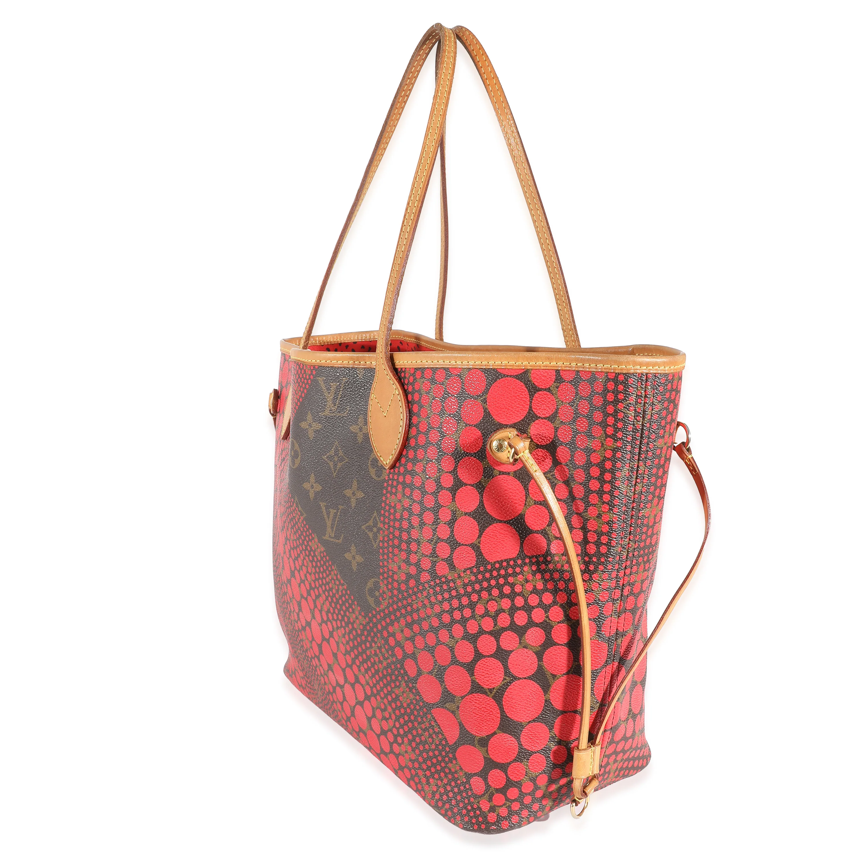 x Yayoi Kusama Monogram Canvas Red Infinity Dots Neverfull MM - Image 2