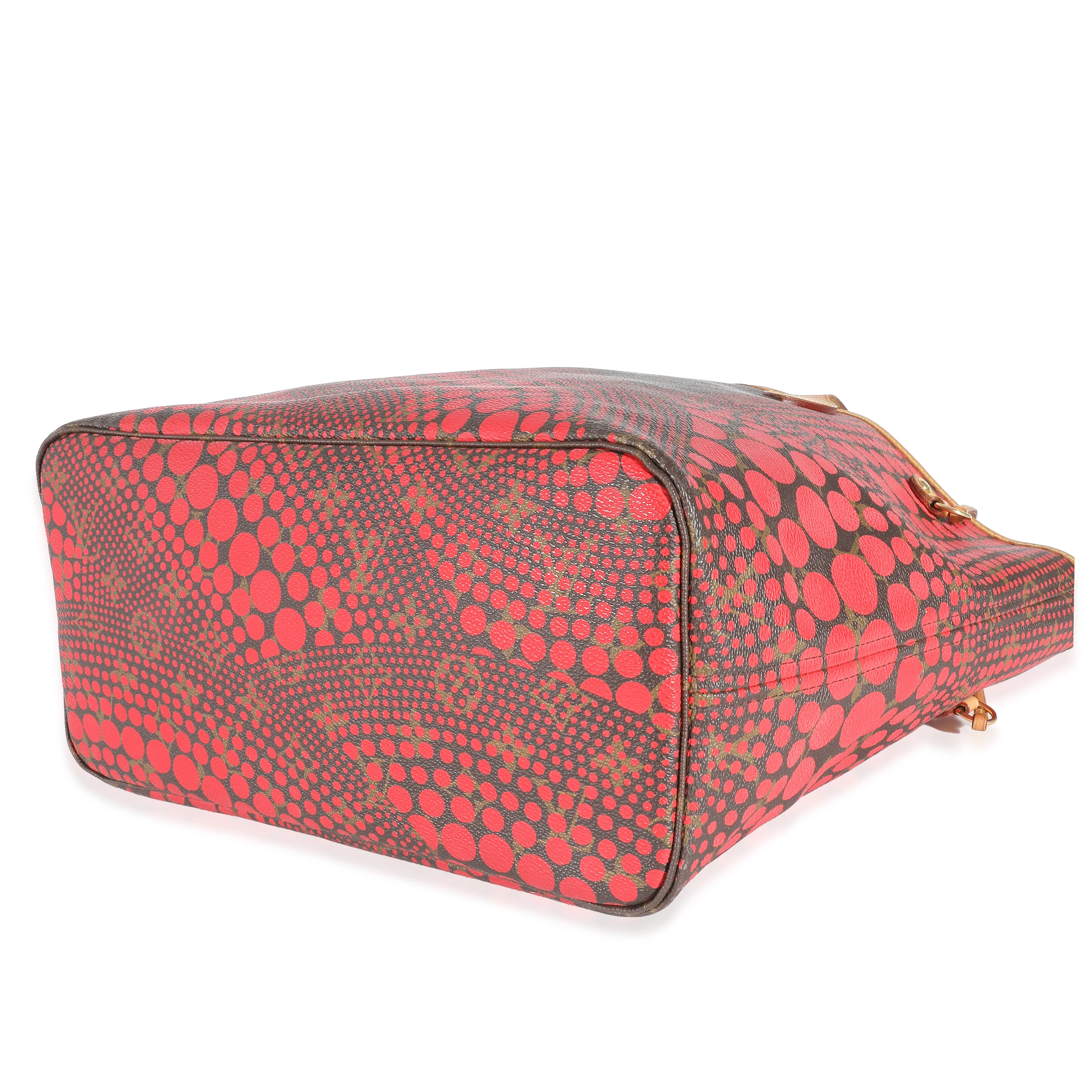 x Yayoi Kusama Monogram Canvas Red Infinity Dots Neverfull MM - Image 6