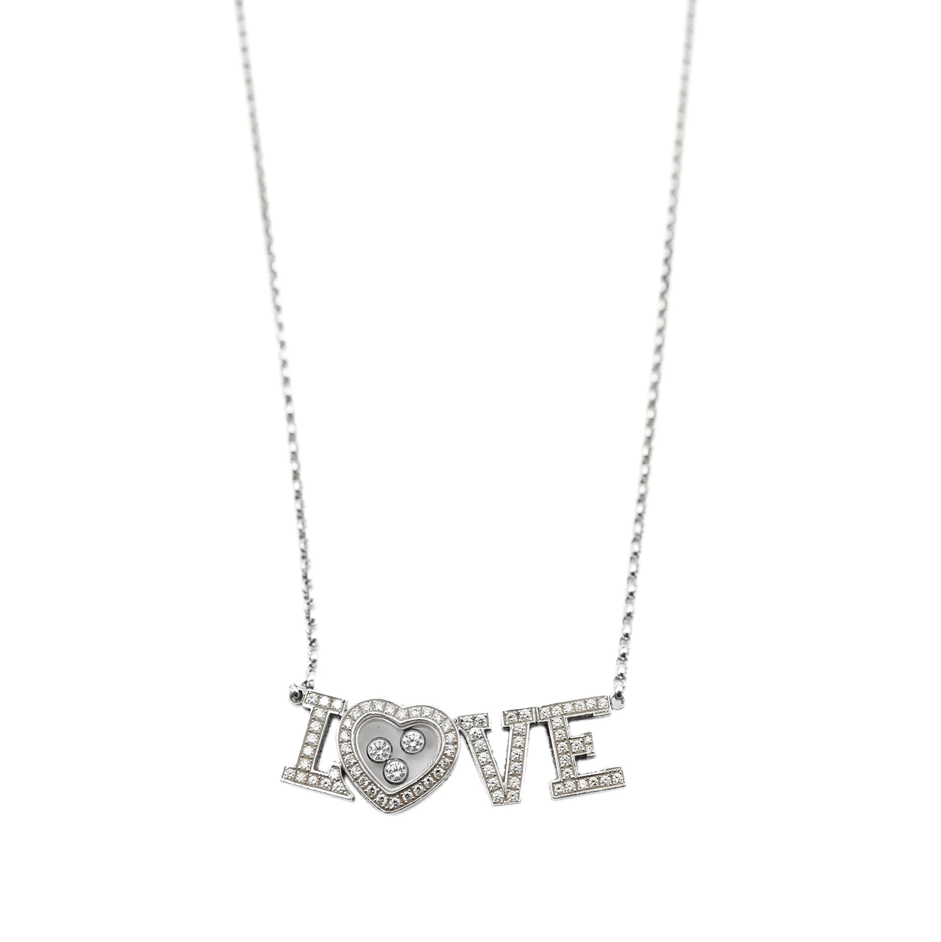 Chopard Happy Diamond Necklace in 18KT White Gold 0.72 CTW