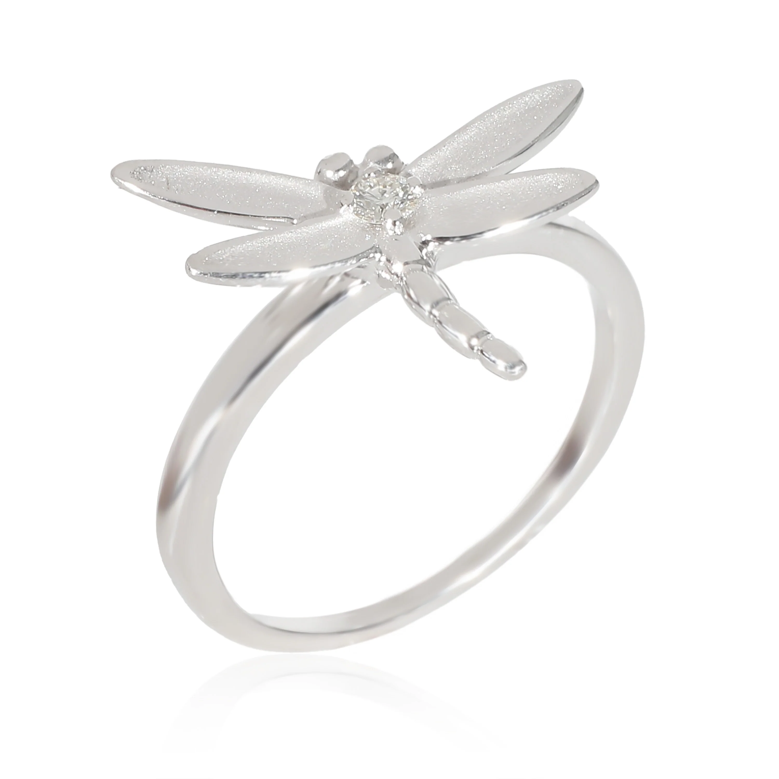 Dragonfly Ring in 18k White Gold 0.08 CTW - Image 3
