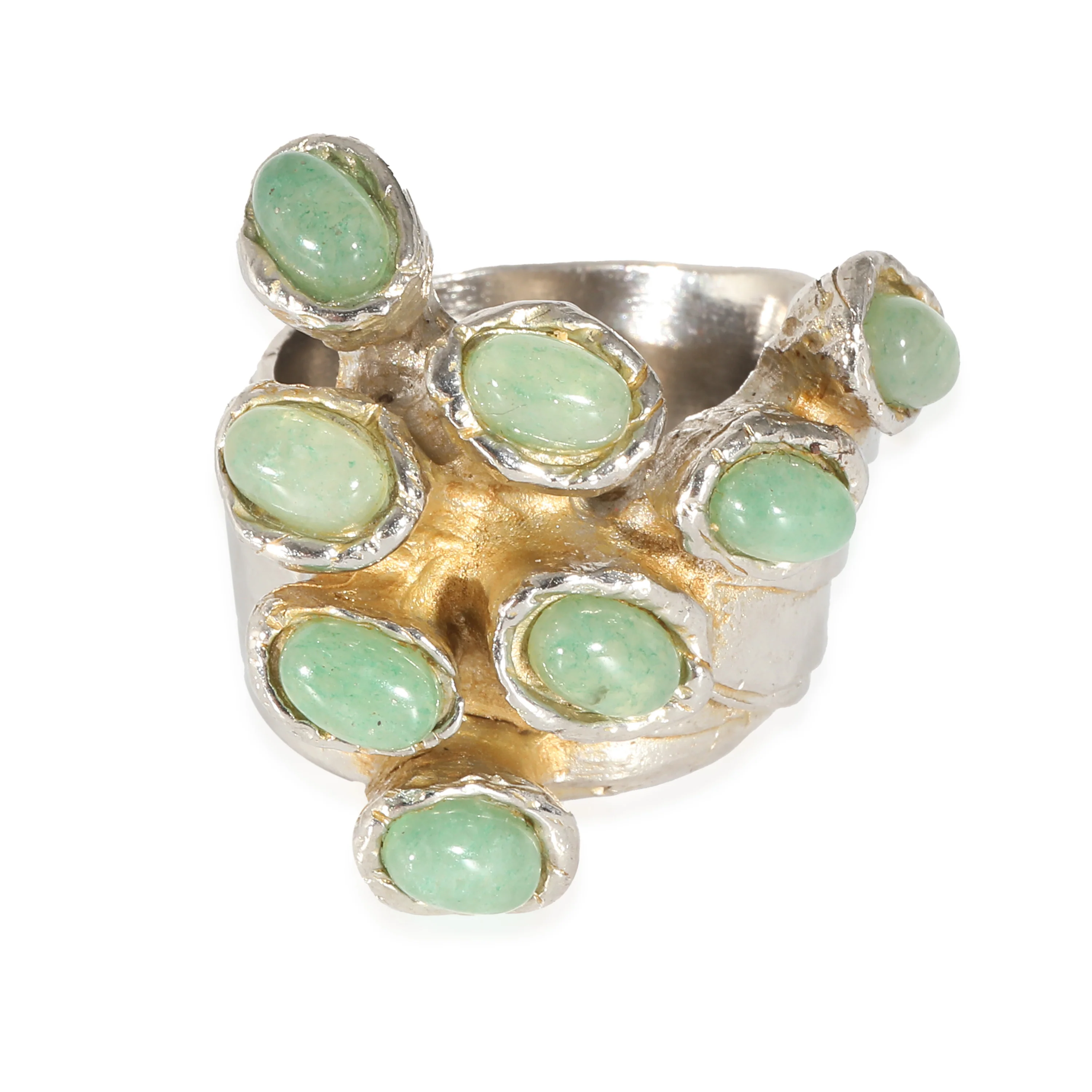 Yves Saint Laurent Arty Dots Silver Tone Ring