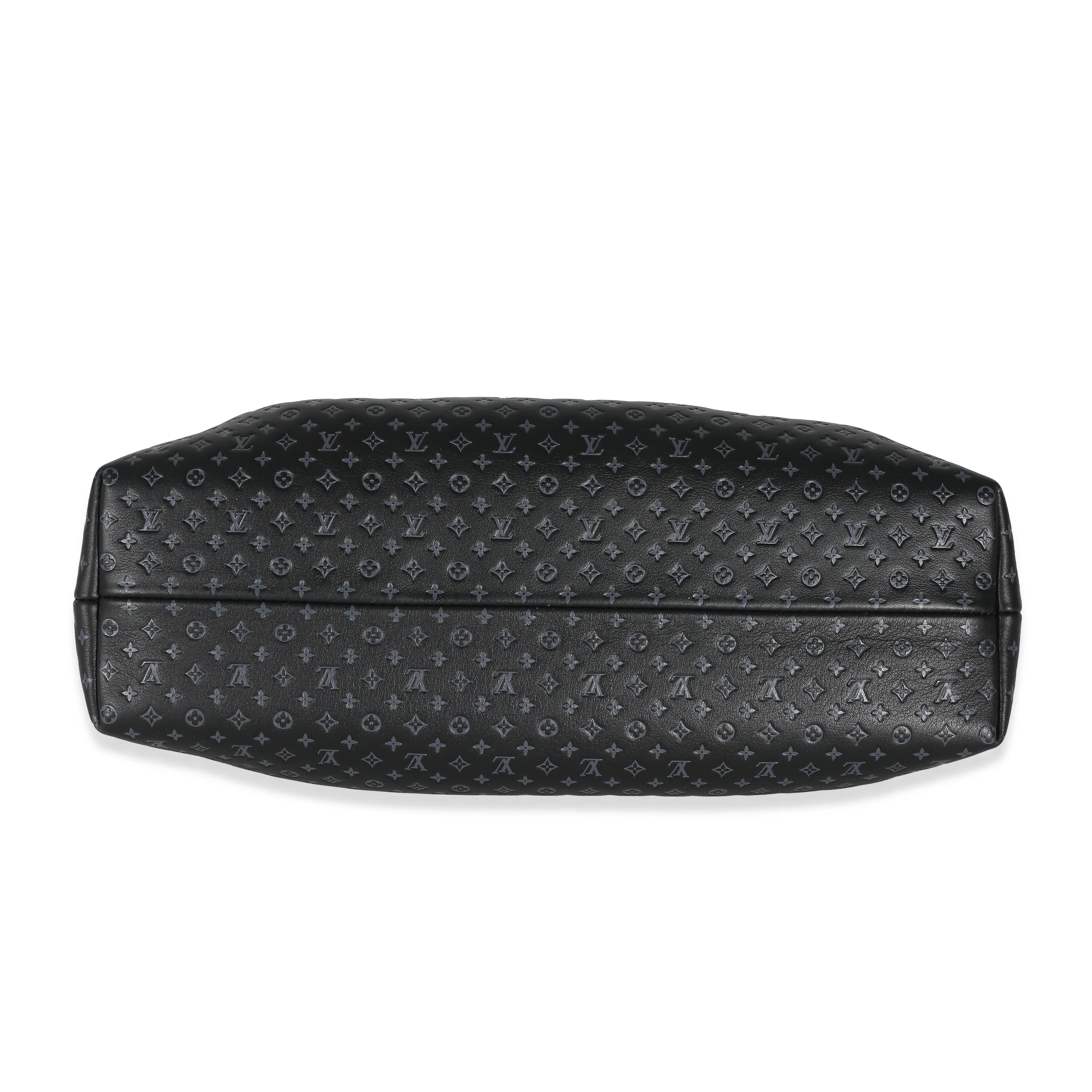 Black Embossed Calfskin Nanogram Clutch - Image 5