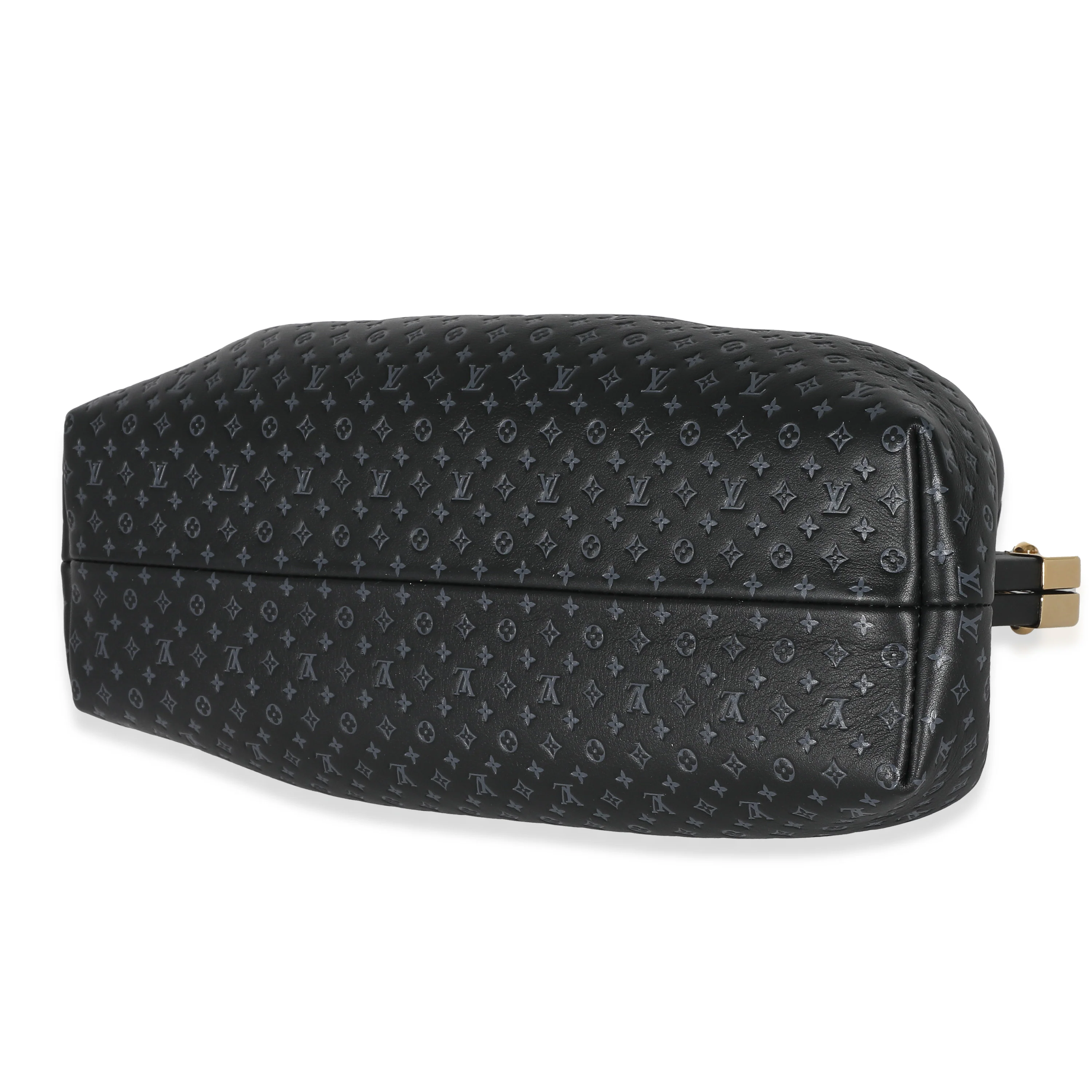 Black Embossed Calfskin Nanogram Clutch - Image 6