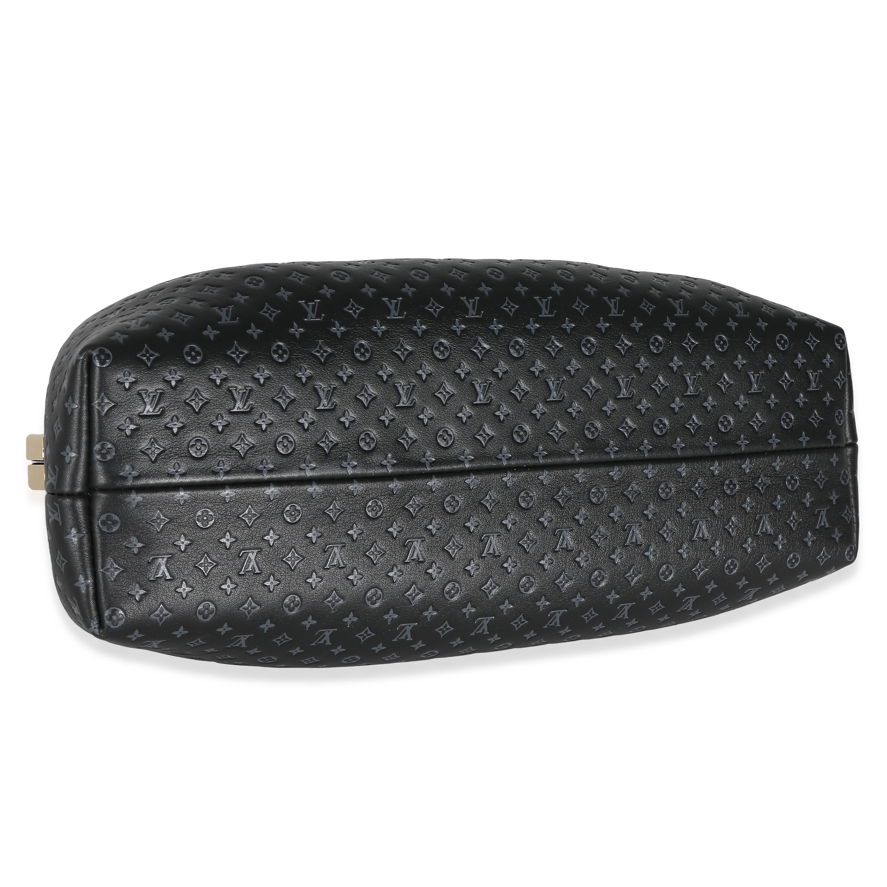 Black Embossed Calfskin Nanogram Clutch - Image 7