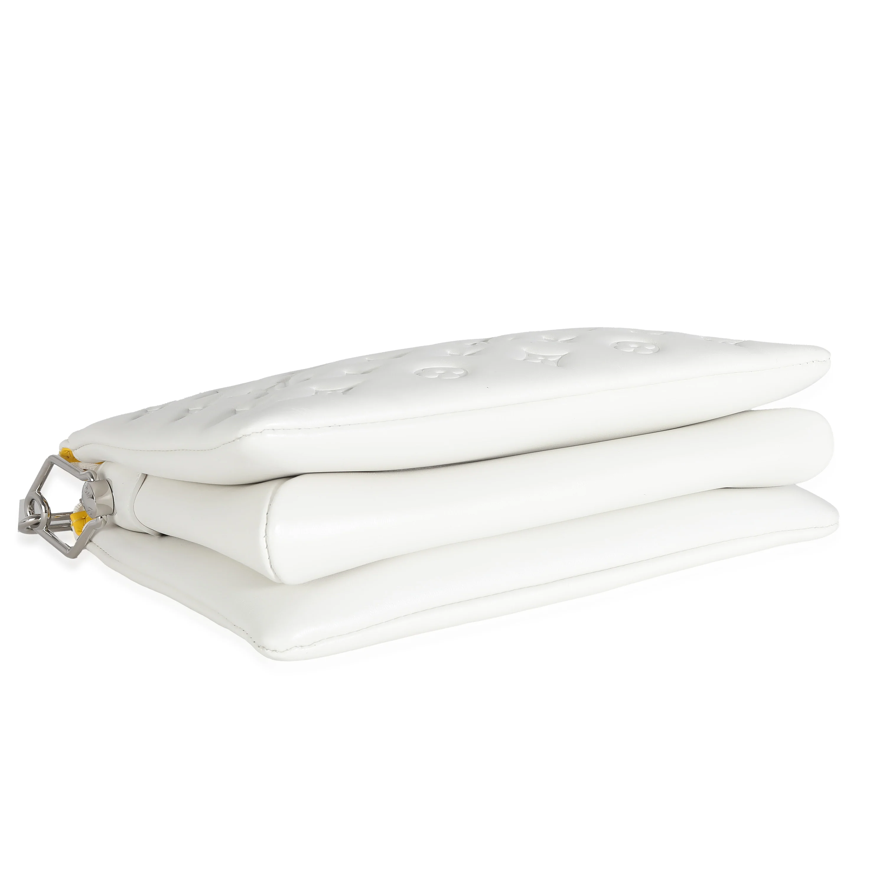 x YK White Monogram Embossed Puffy Lambskin Coussin PM - Image 6