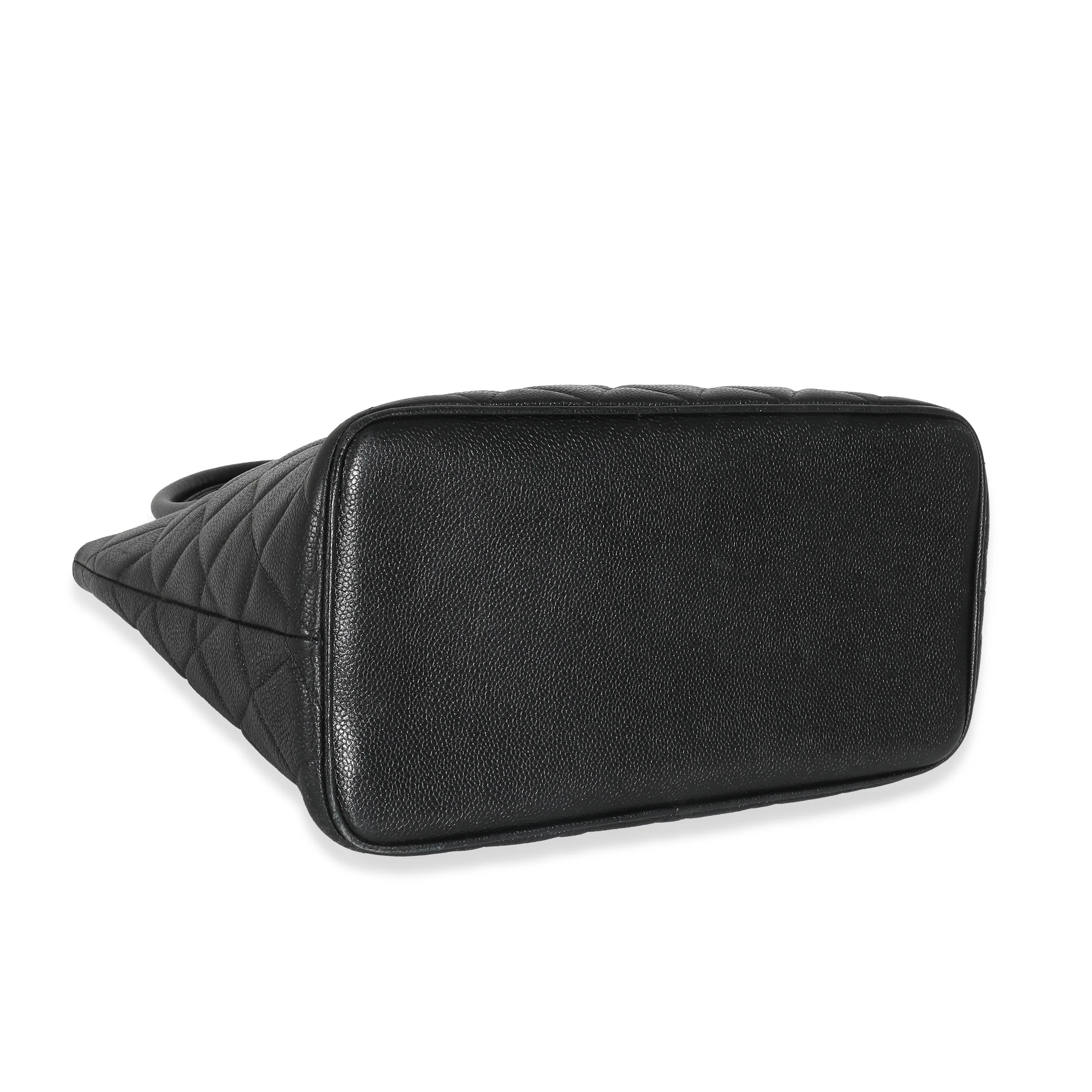 Chanel Black Quilted Caviar Medallion Tote - Image 4