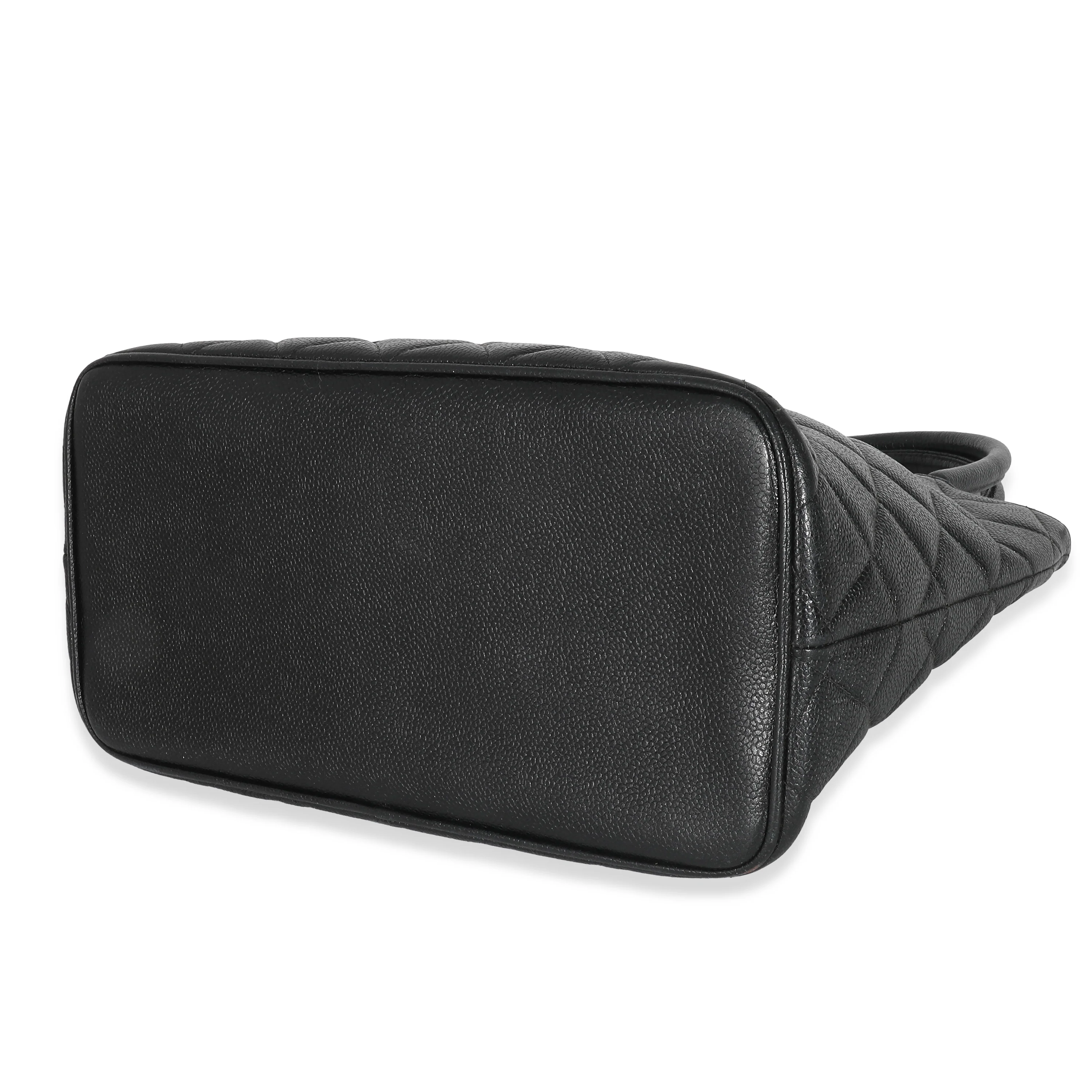 Chanel Black Quilted Caviar Medallion Tote - Image 6