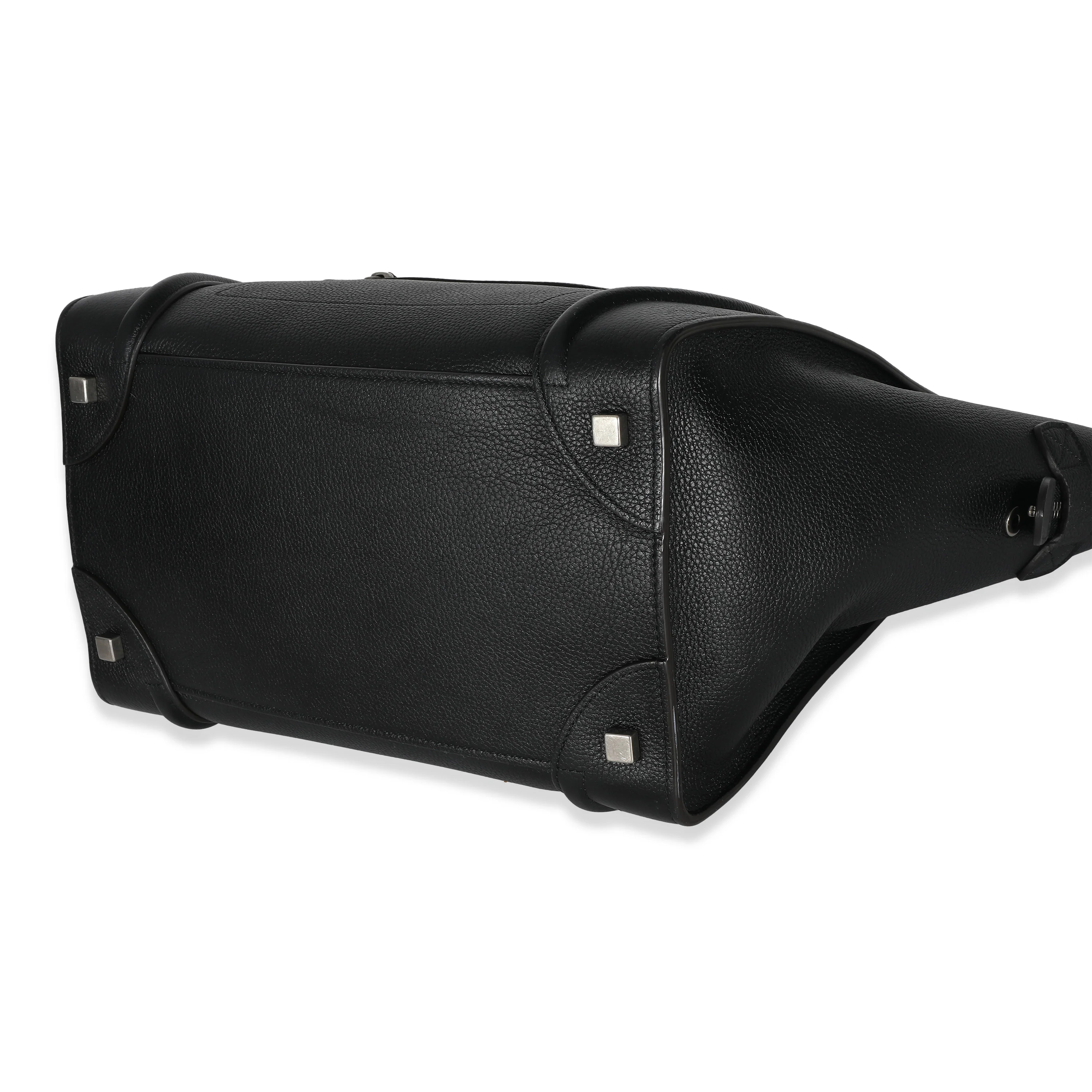 Celine Black Drummed Calfskin Mini Luggage - Image 6