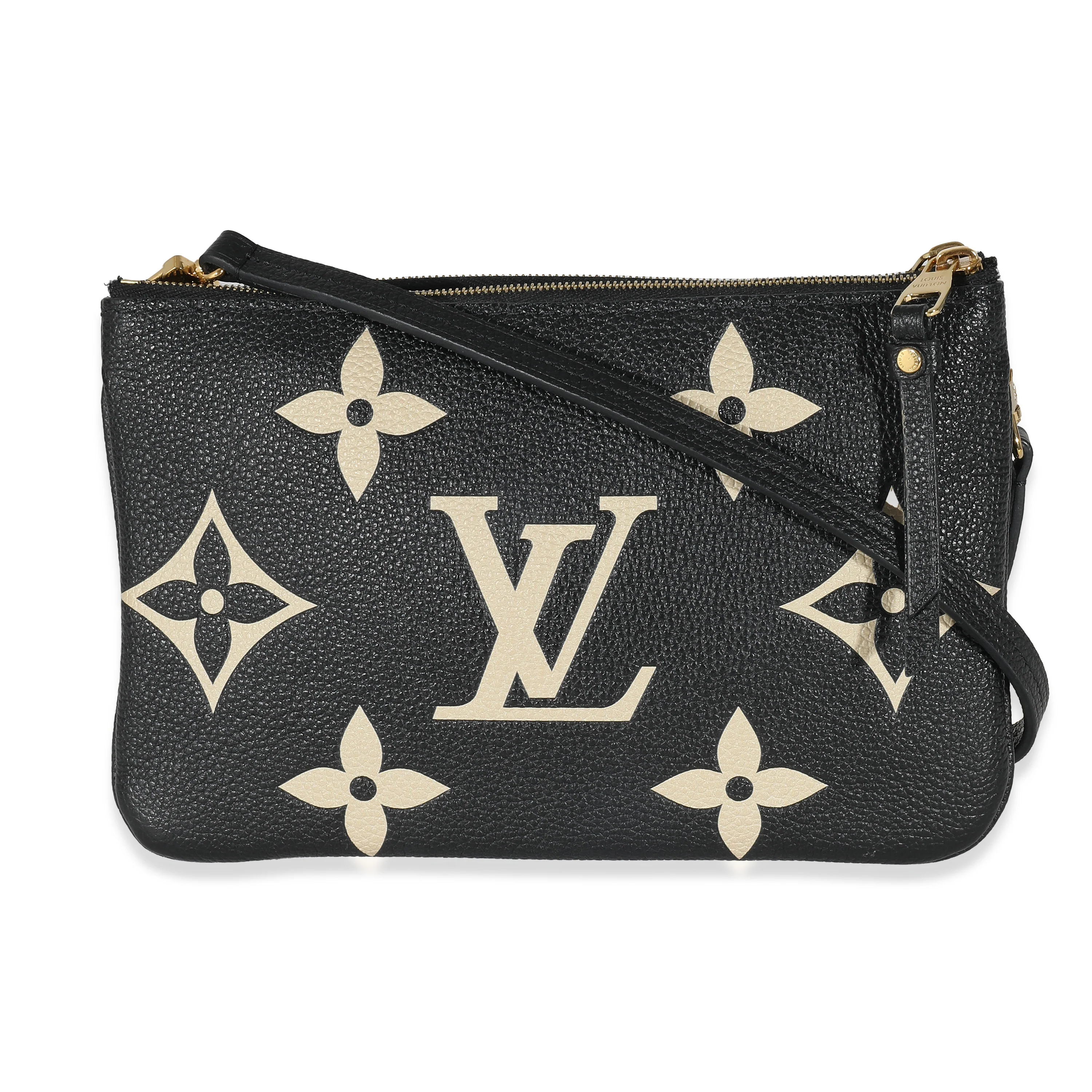 Black Beige Giant Monogram Empreinte Double Zip Pochette - Image 3