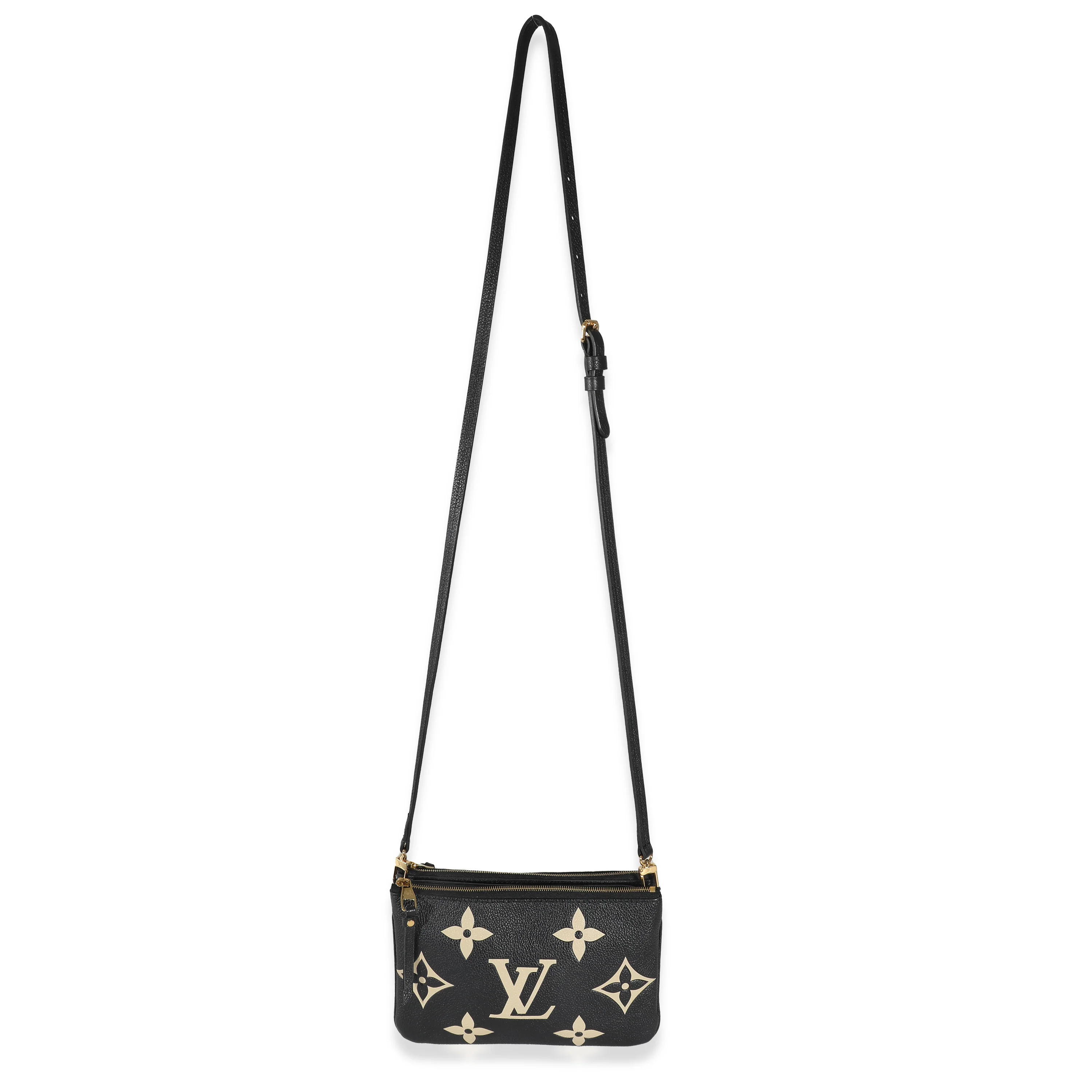 Black Beige Giant Monogram Empreinte Double Zip Pochette - Image 4