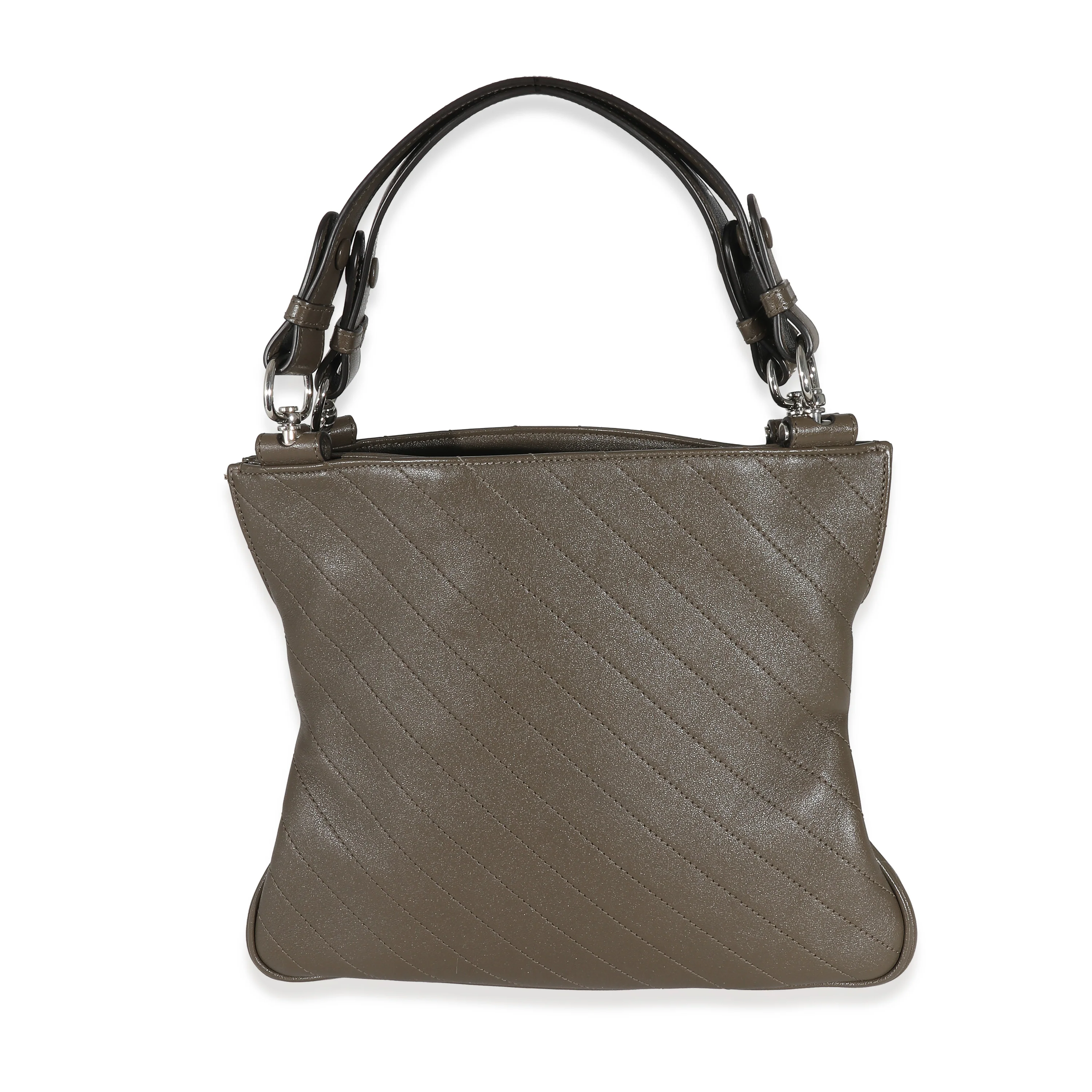 Gucci Brown Calfskin Diagonal Stitched Small Blondie Tote - Image 5