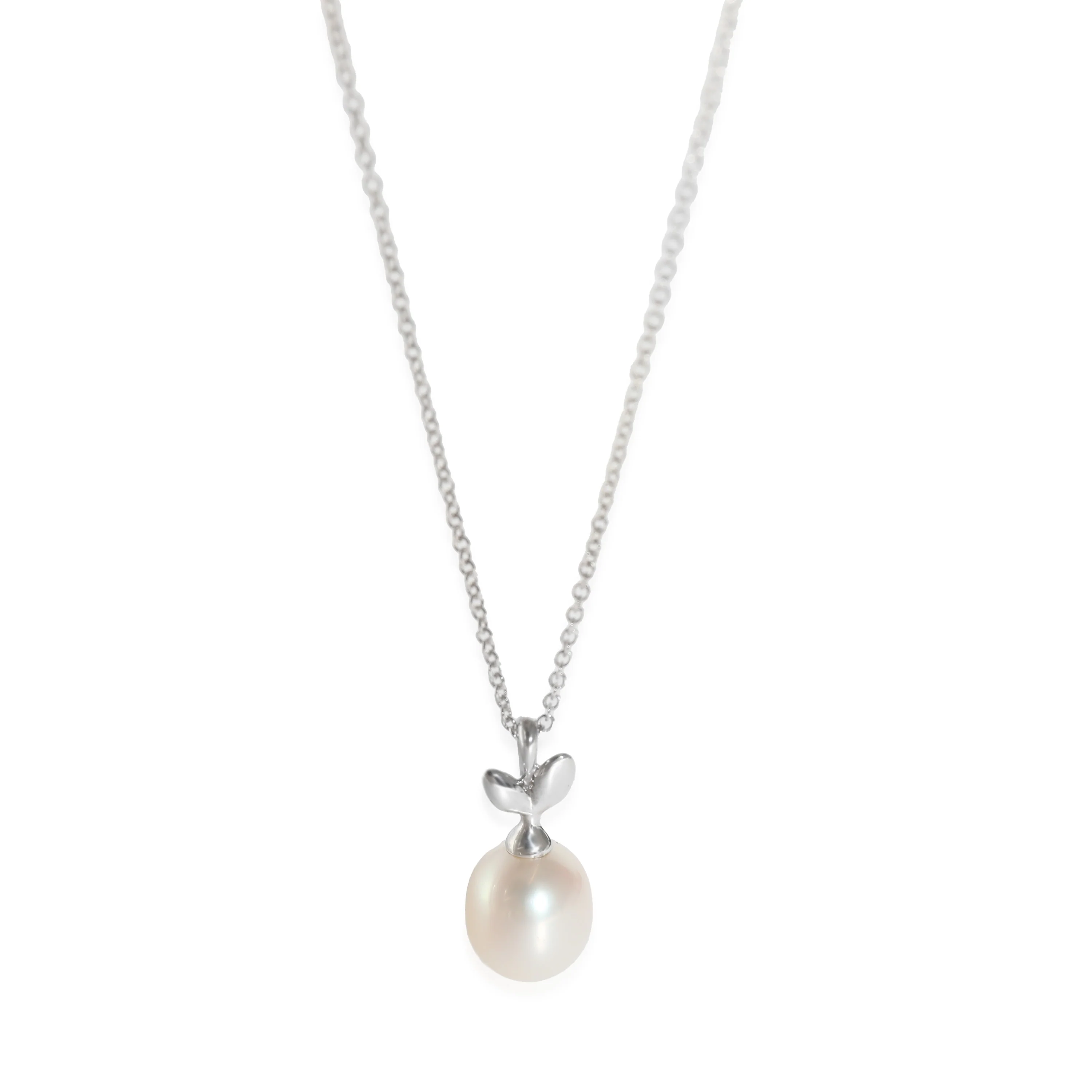 Paloma Picasso Olive Leaf Pearl Pendant in  Sterling Silver