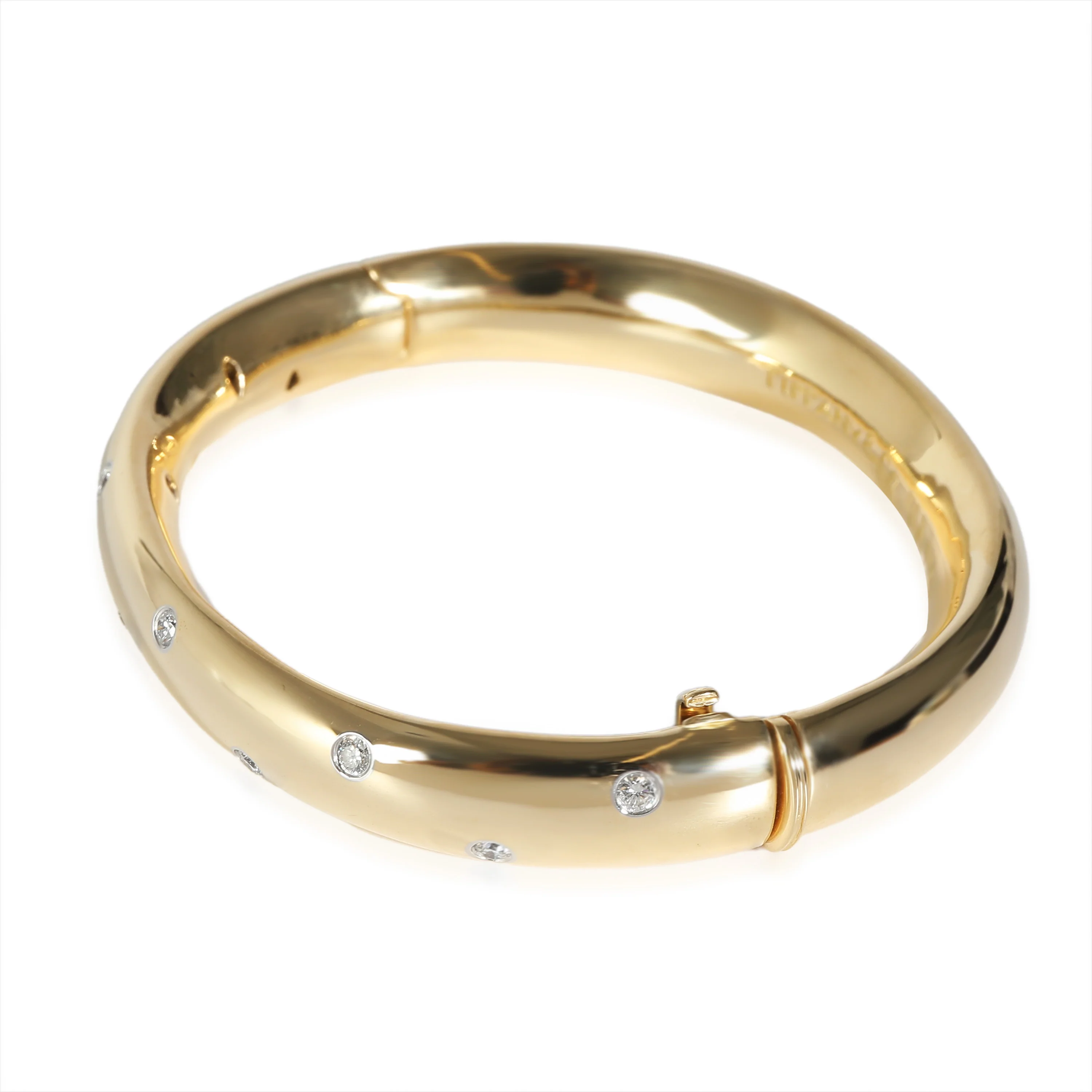 Tiffany & Co. Etoile Bangle in 18k Yellow Gold/Platinum 0.3 CTW - Image 2