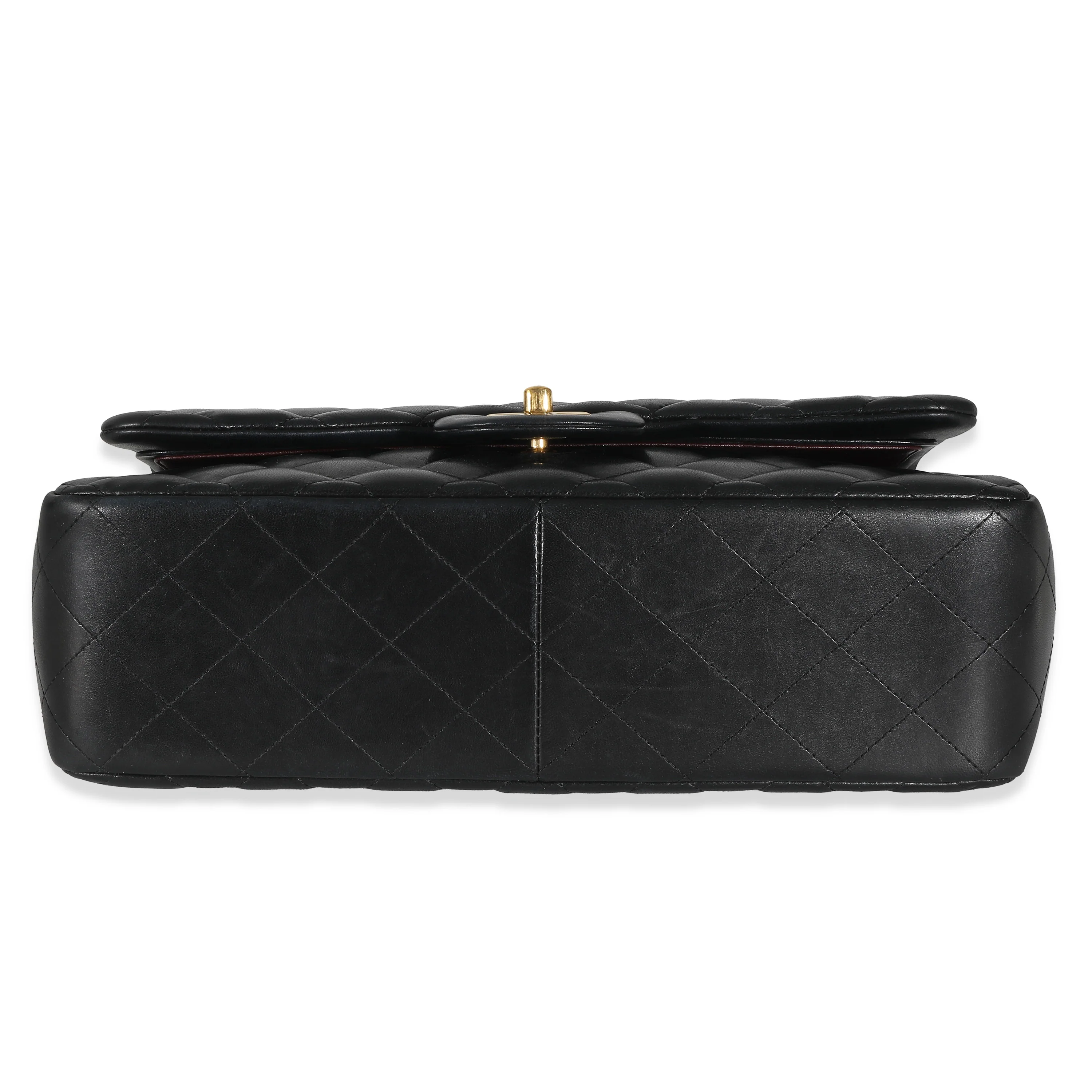 Black Quilted Lambskin Jumbo Double Flap Bag - Image 6
