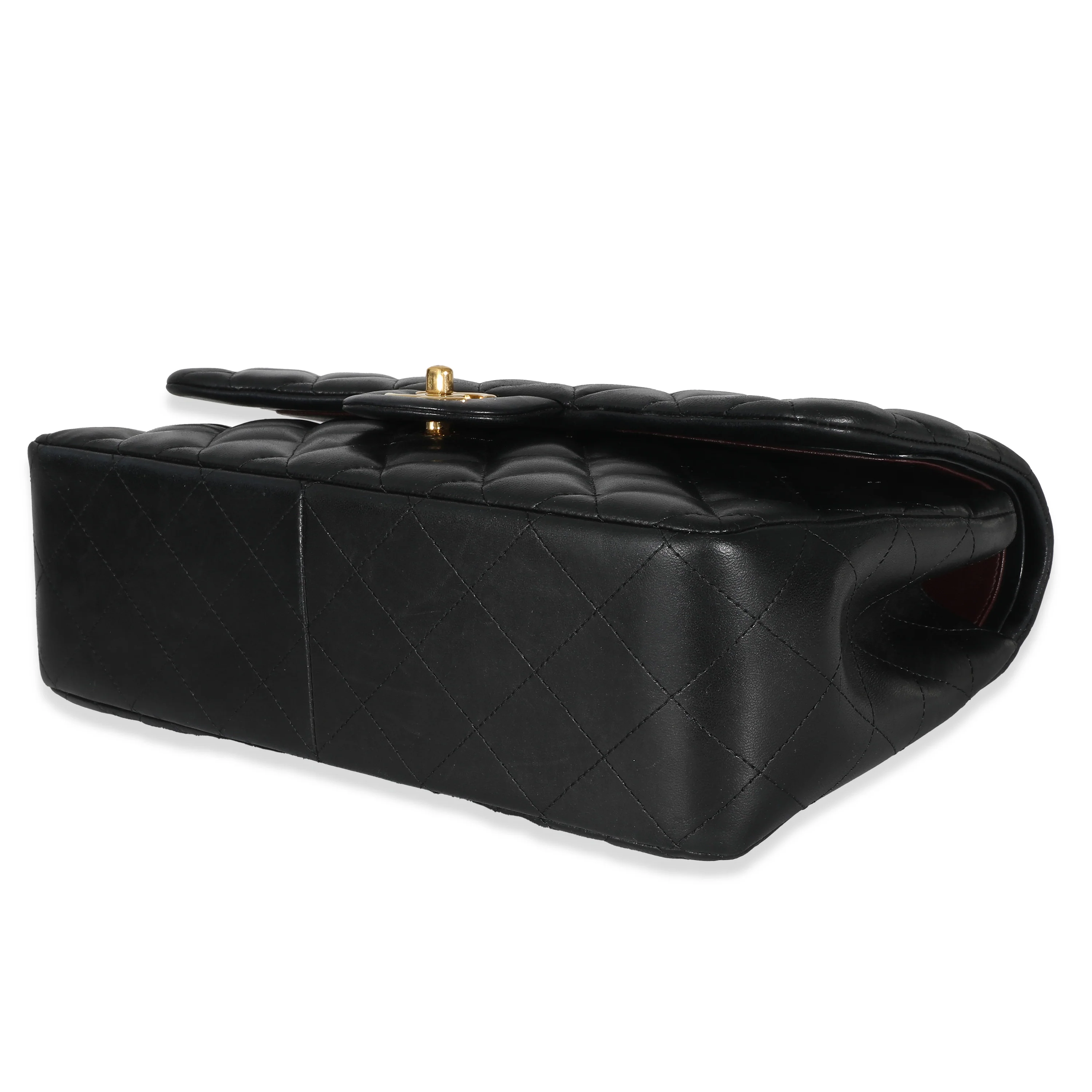 Black Quilted Lambskin Jumbo Double Flap Bag - Image 7