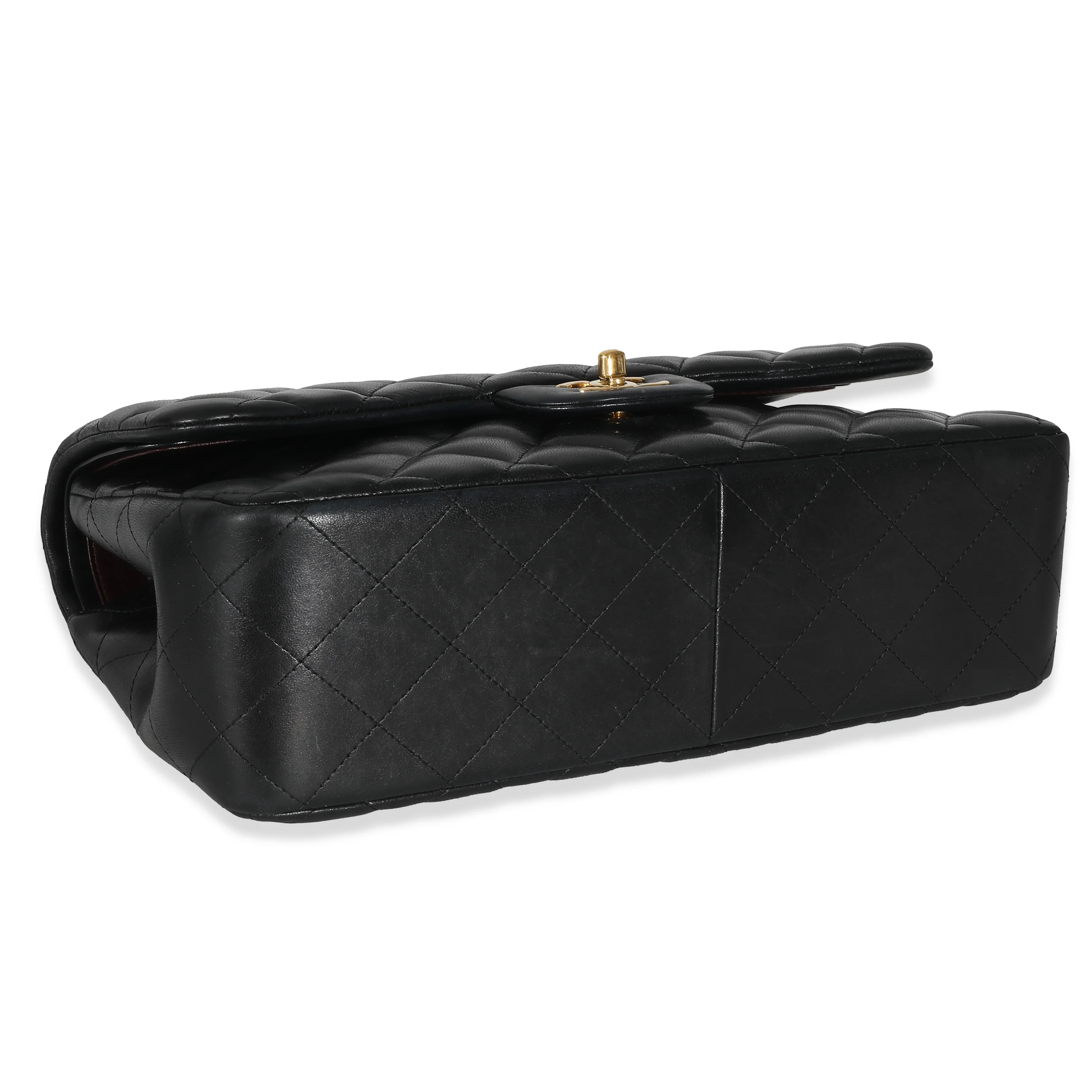 Black Quilted Lambskin Jumbo Double Flap Bag - Image 8