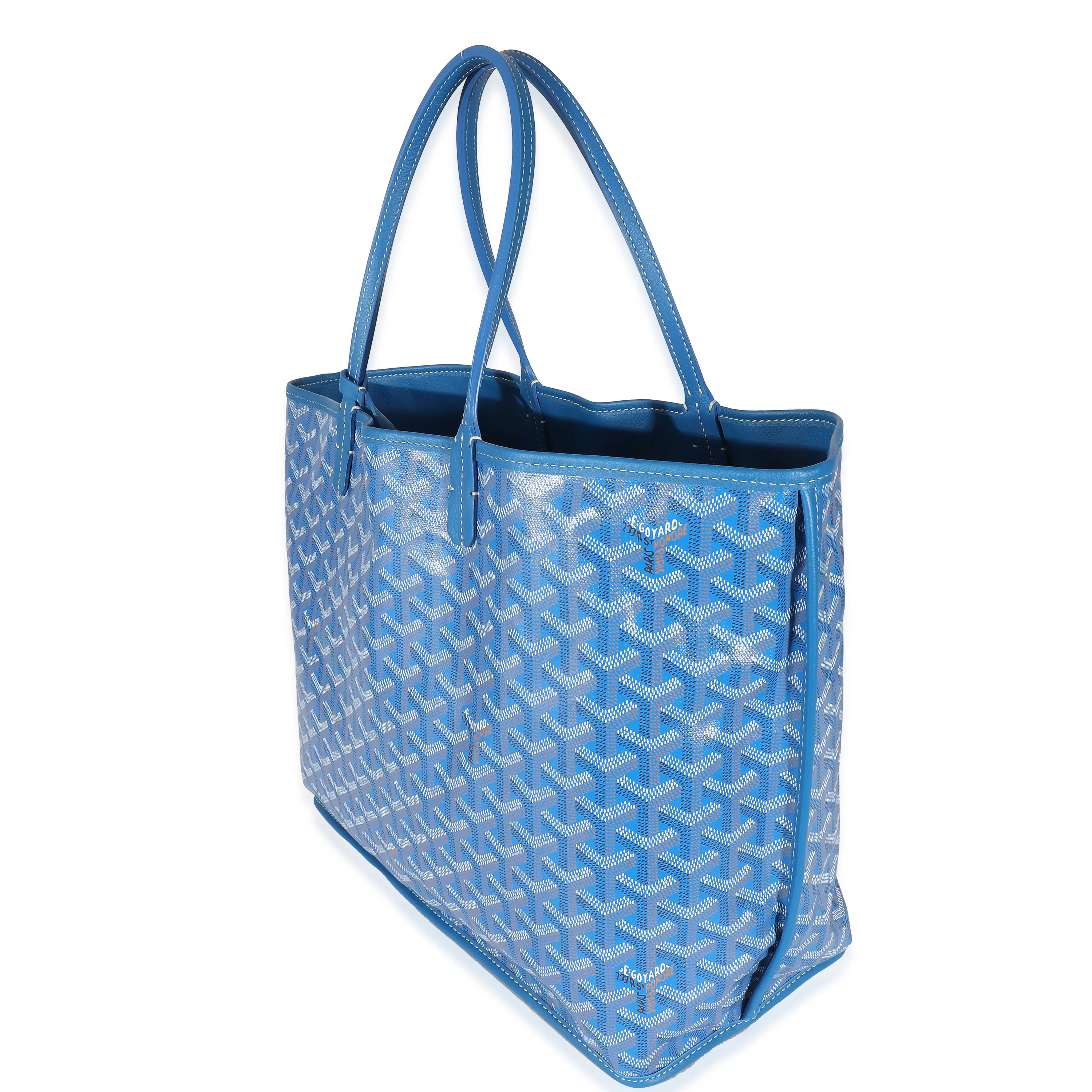 Goyard Blue Goyardine Canvas Reversible Anjou PM - Image 2