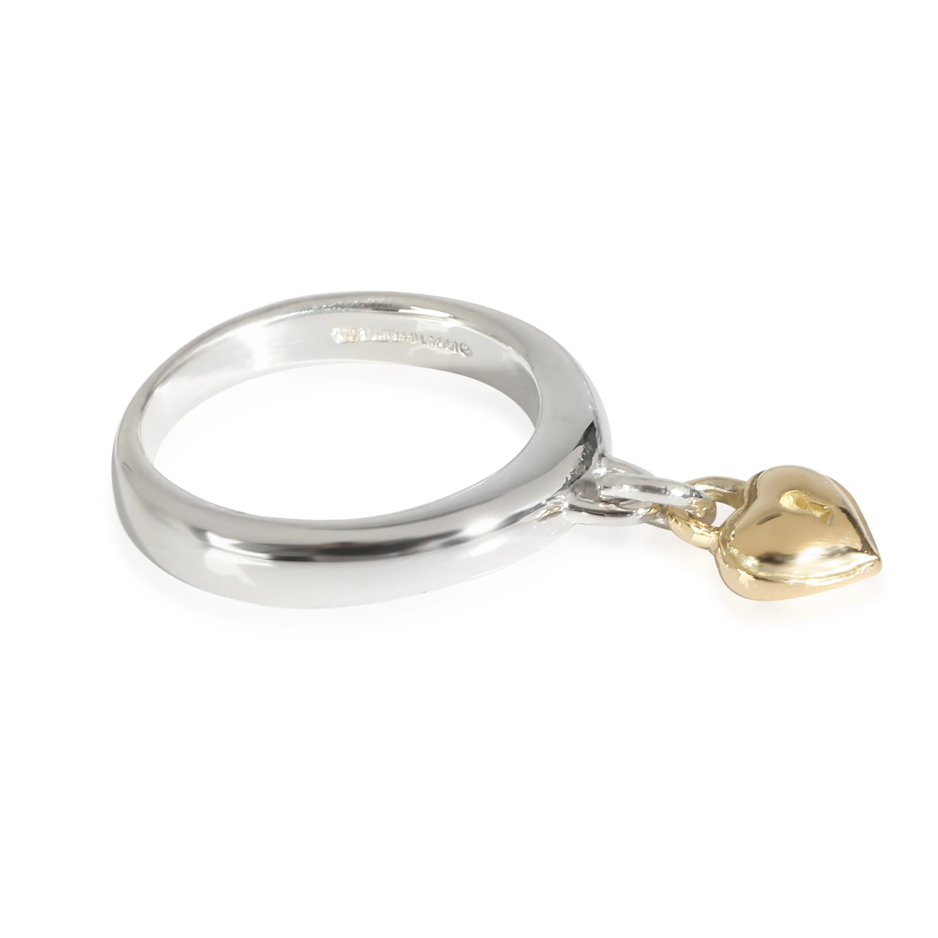 Tiffany & Co. Vintage Heart Charm Ring in 18k Yellow Gold/Sterling Silver - Image 2