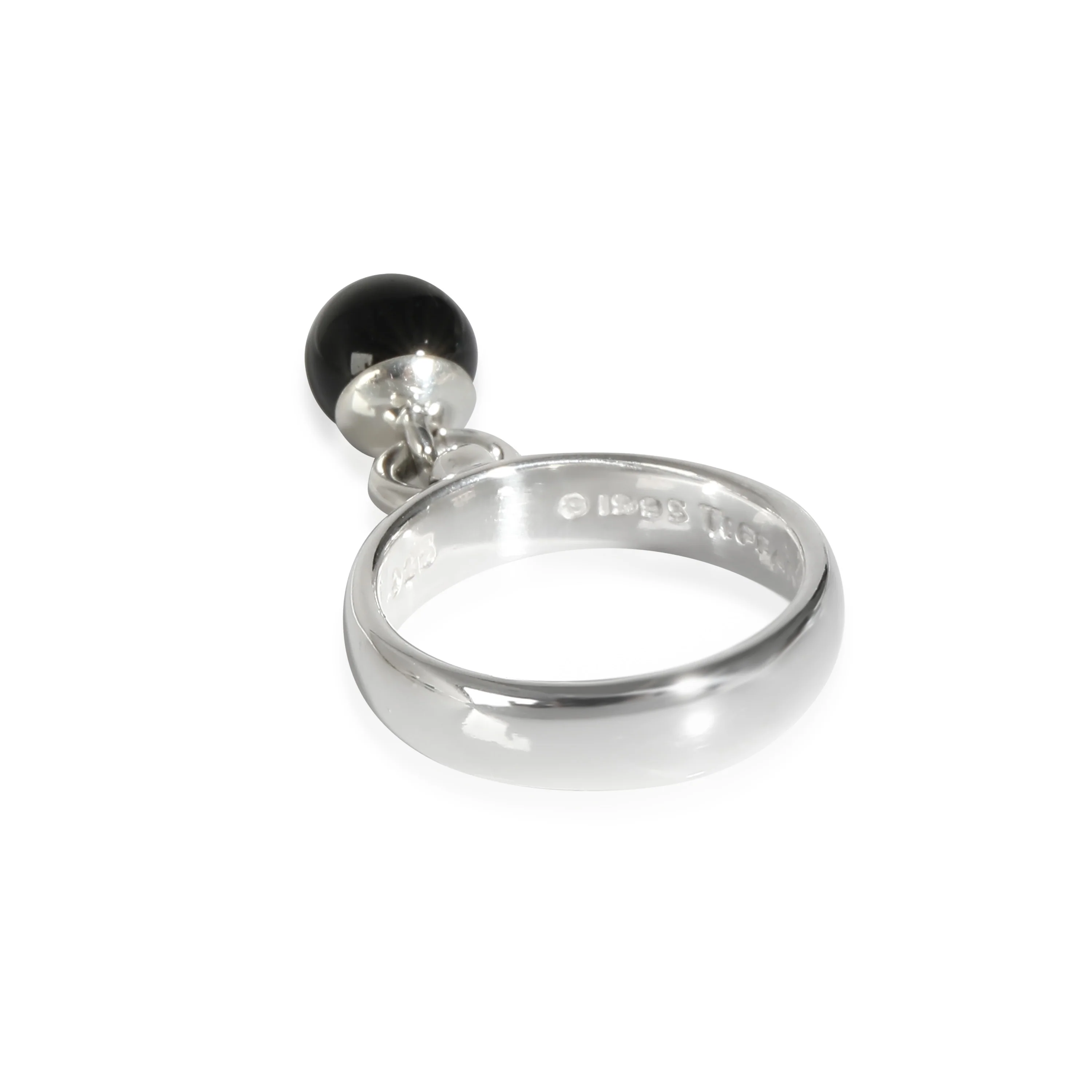Vintage Onyx Charm Ring in  Sterling Silver - Image 3