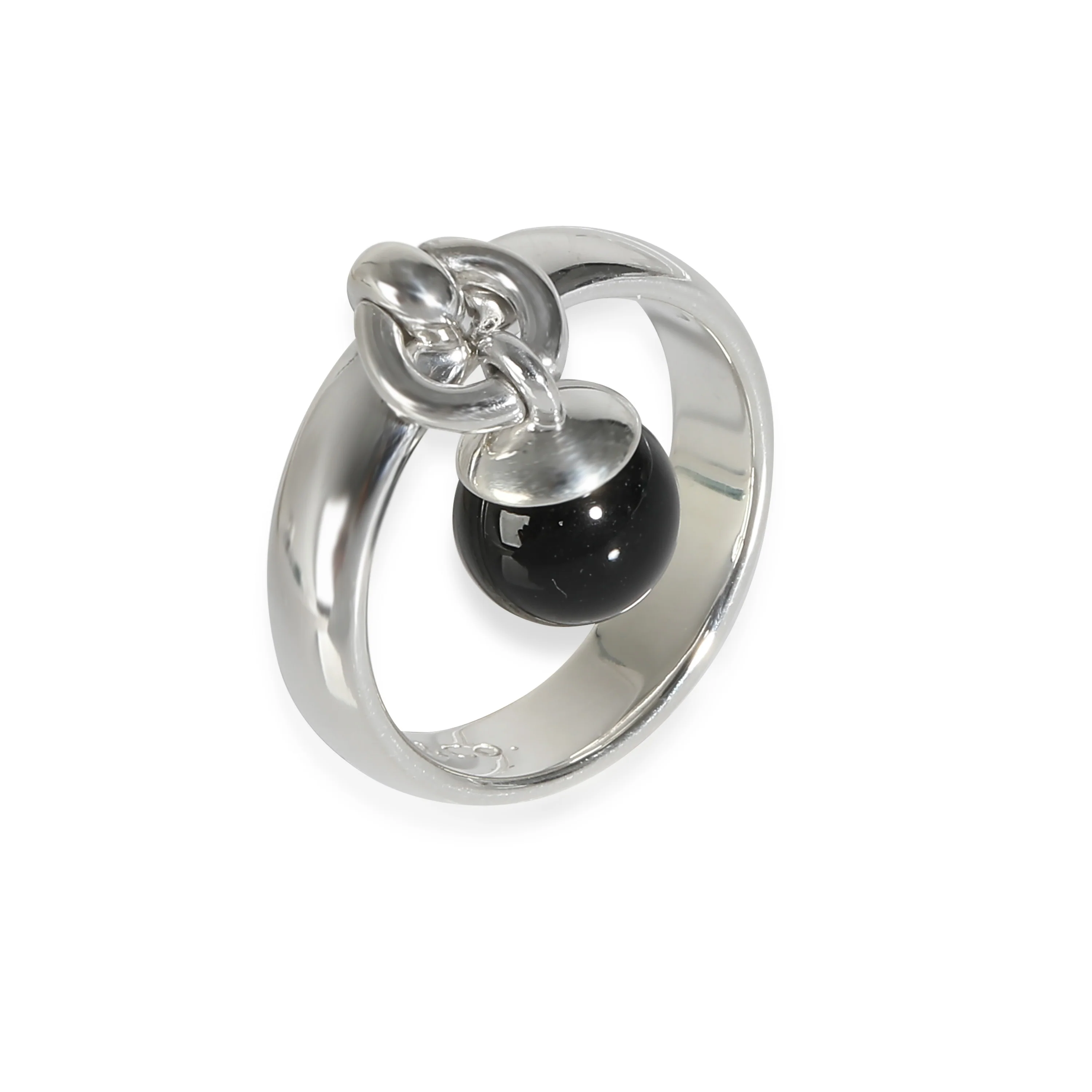 Vintage Onyx Charm Ring in  Sterling Silver - Image 4