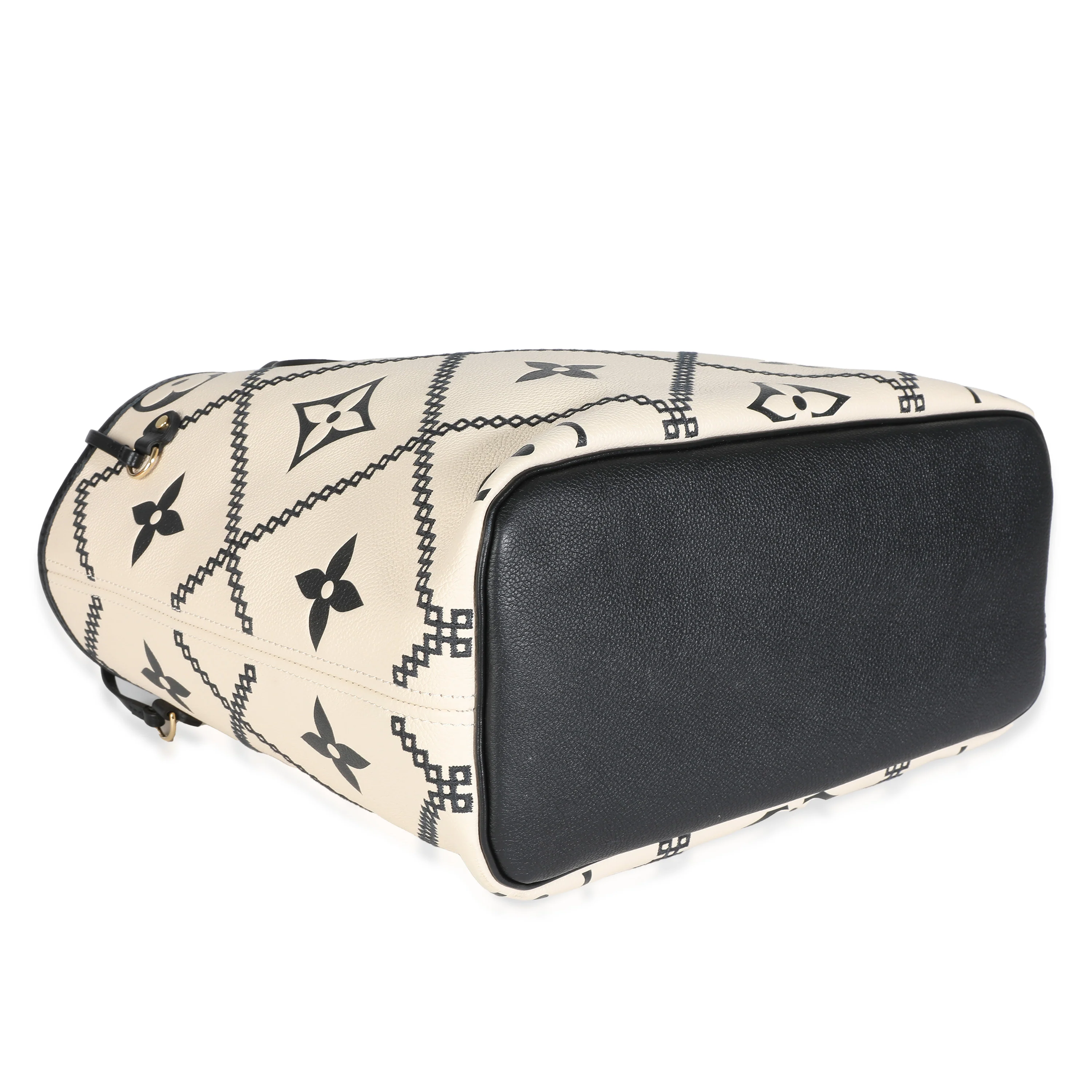 Louis Vuitton Cream Black Empreinte Monogram Giant Broderies Neverfull MM - Image 7