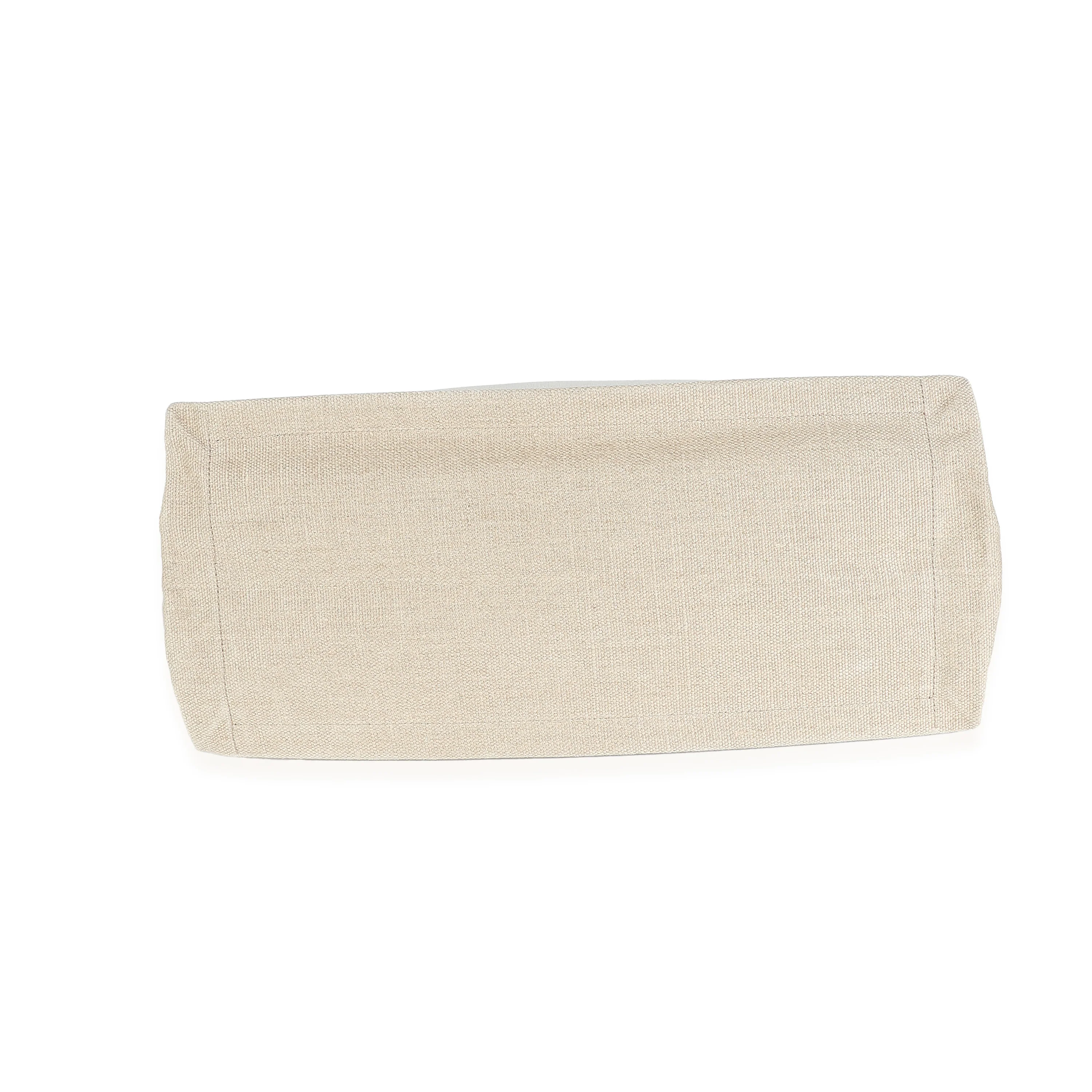 Saint Laurent Beige Canvas Linen Small Rive Gauche Tote - Image 5