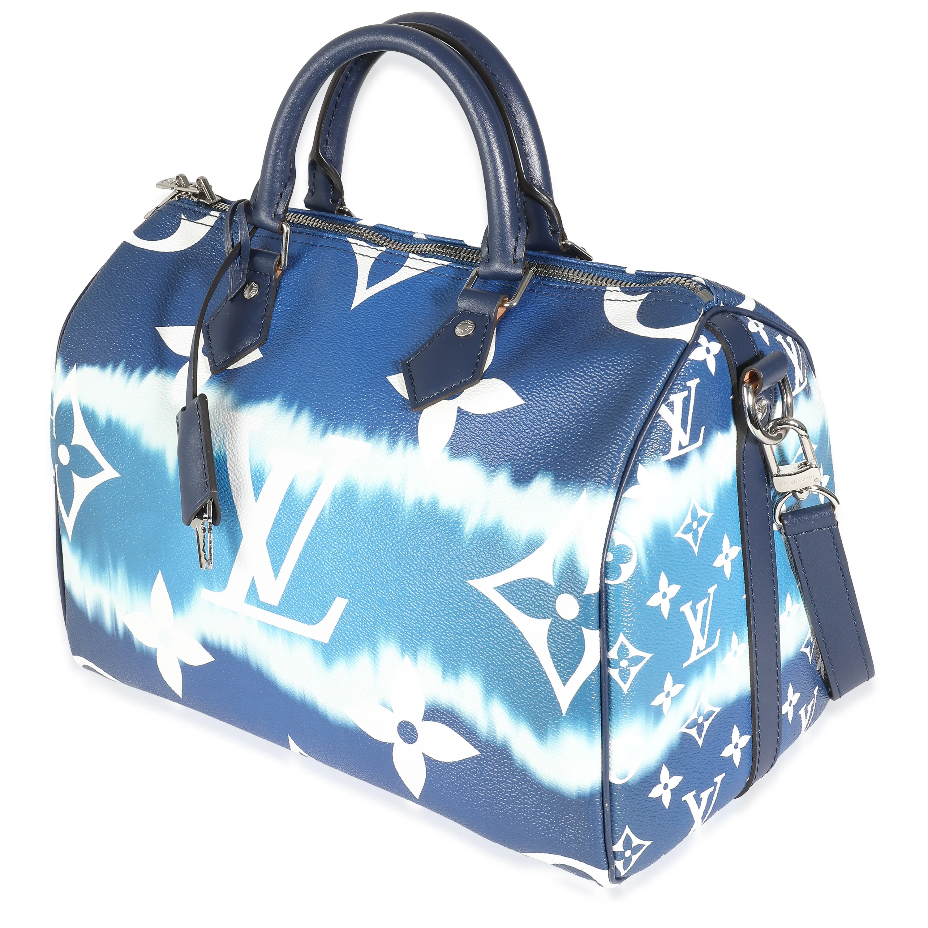 Blue Monogram Escale Canvas Speedy Bandouliere 30 - Image 2