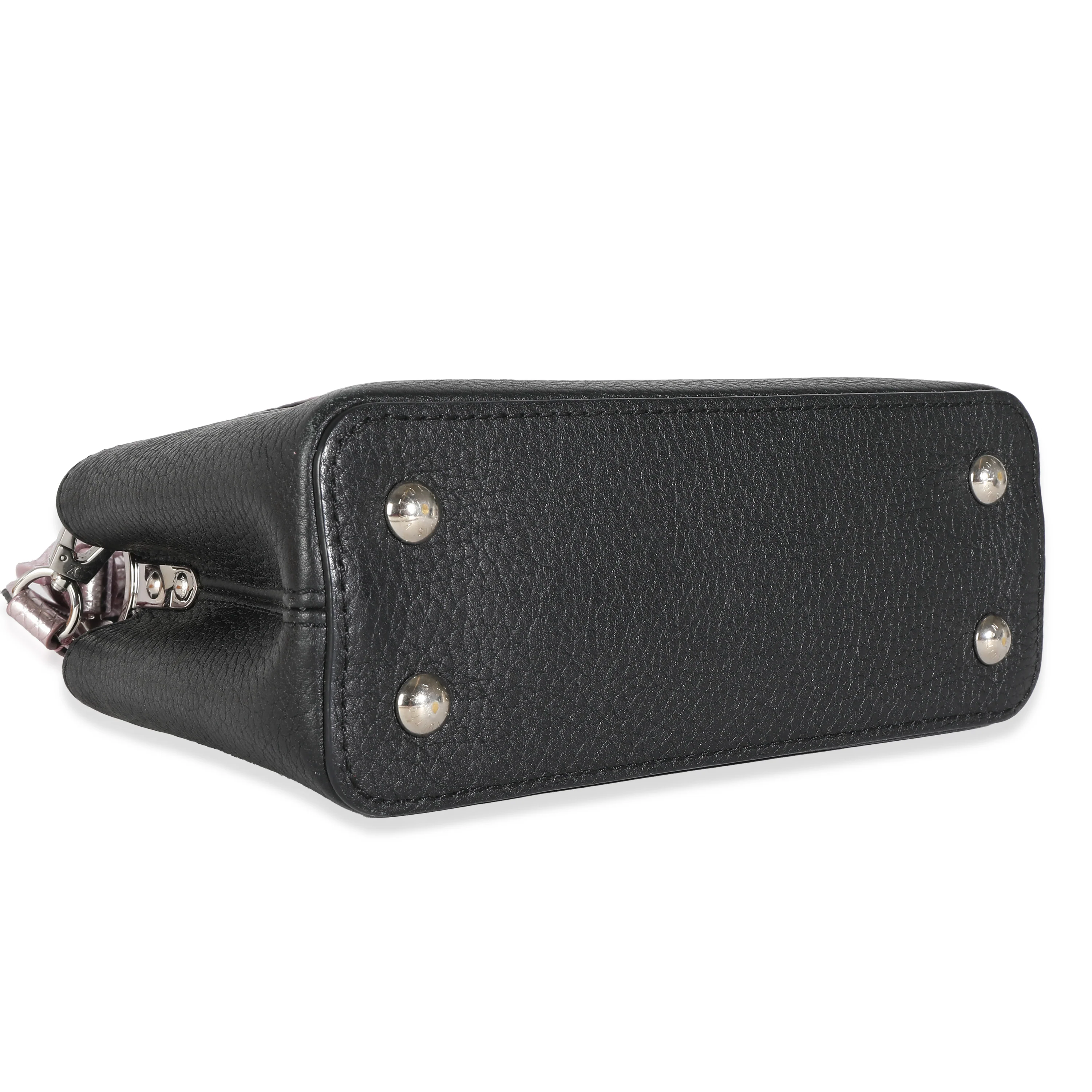 Louis Vuitton Black Taurillon Pink Python Mini Capucines - Image 5