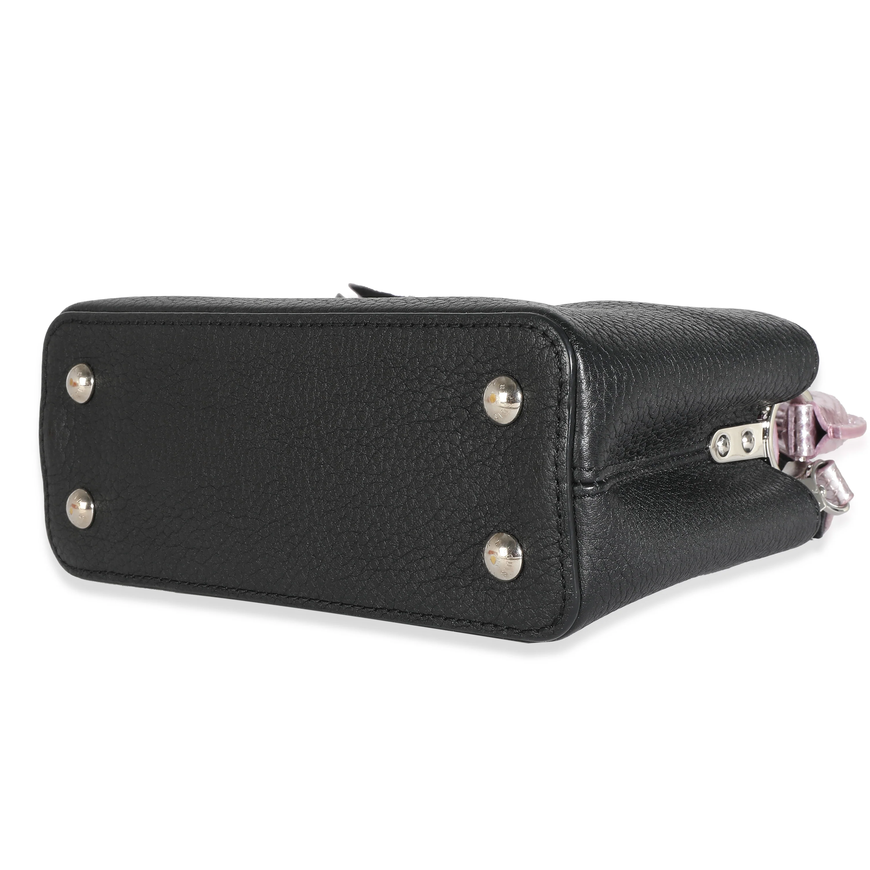 Louis Vuitton Black Taurillon Pink Python Mini Capucines - Image 6
