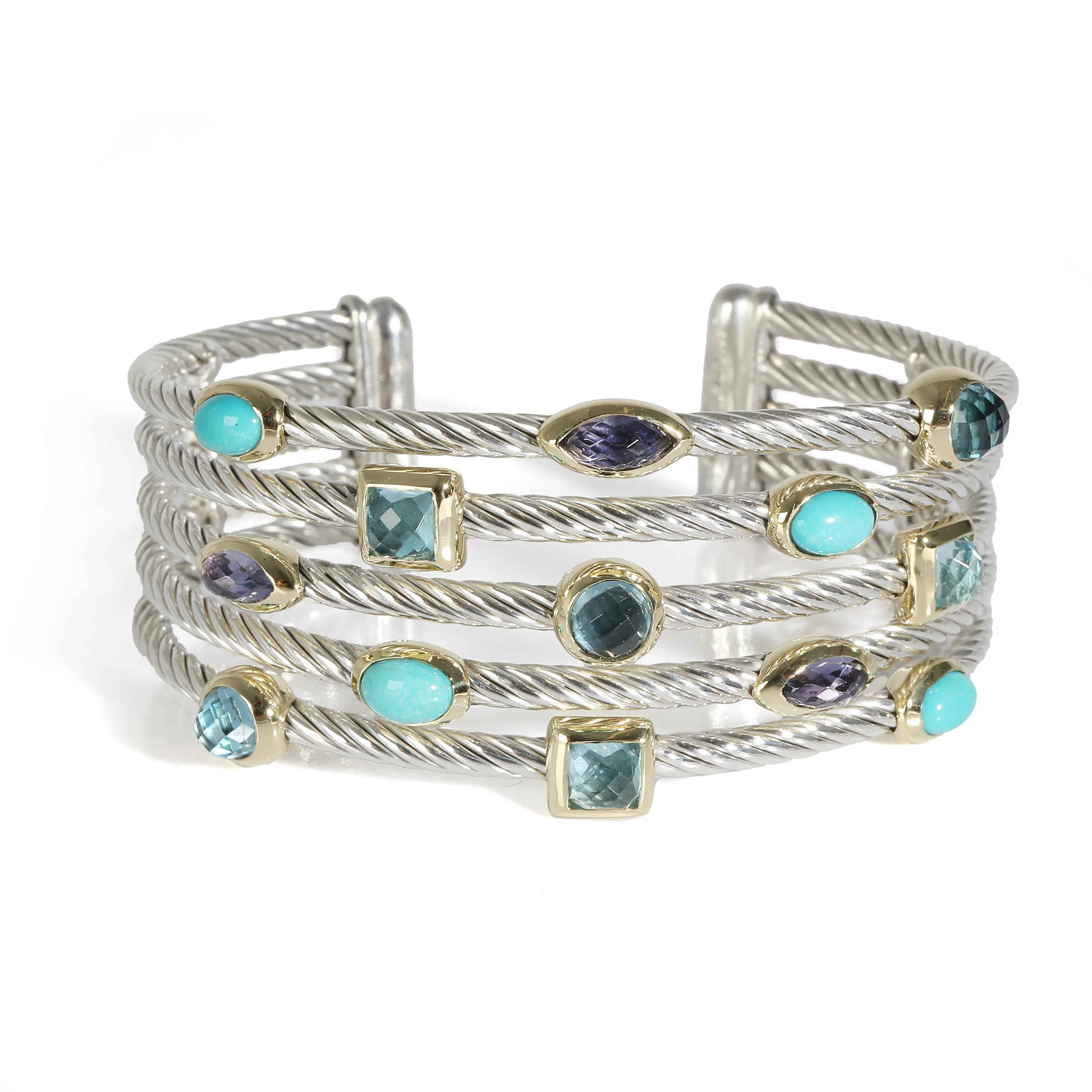 David Yurman Confetti Bracelet in 18k Yellow Gold/Sterling Silver
