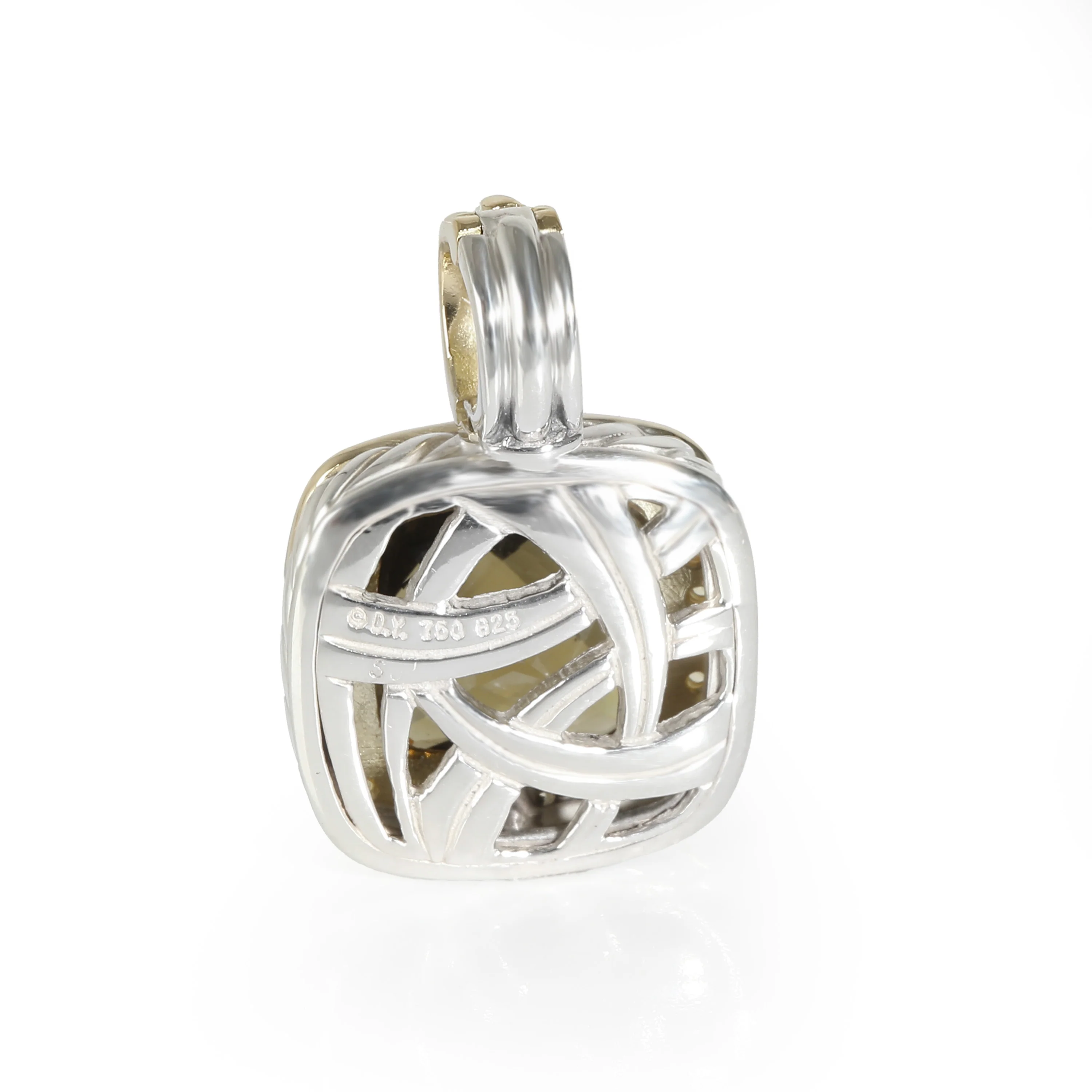 Albion Smokey Quartz, Yellow Sapphire Pendant in 18KT Gold/Silver - Image 3