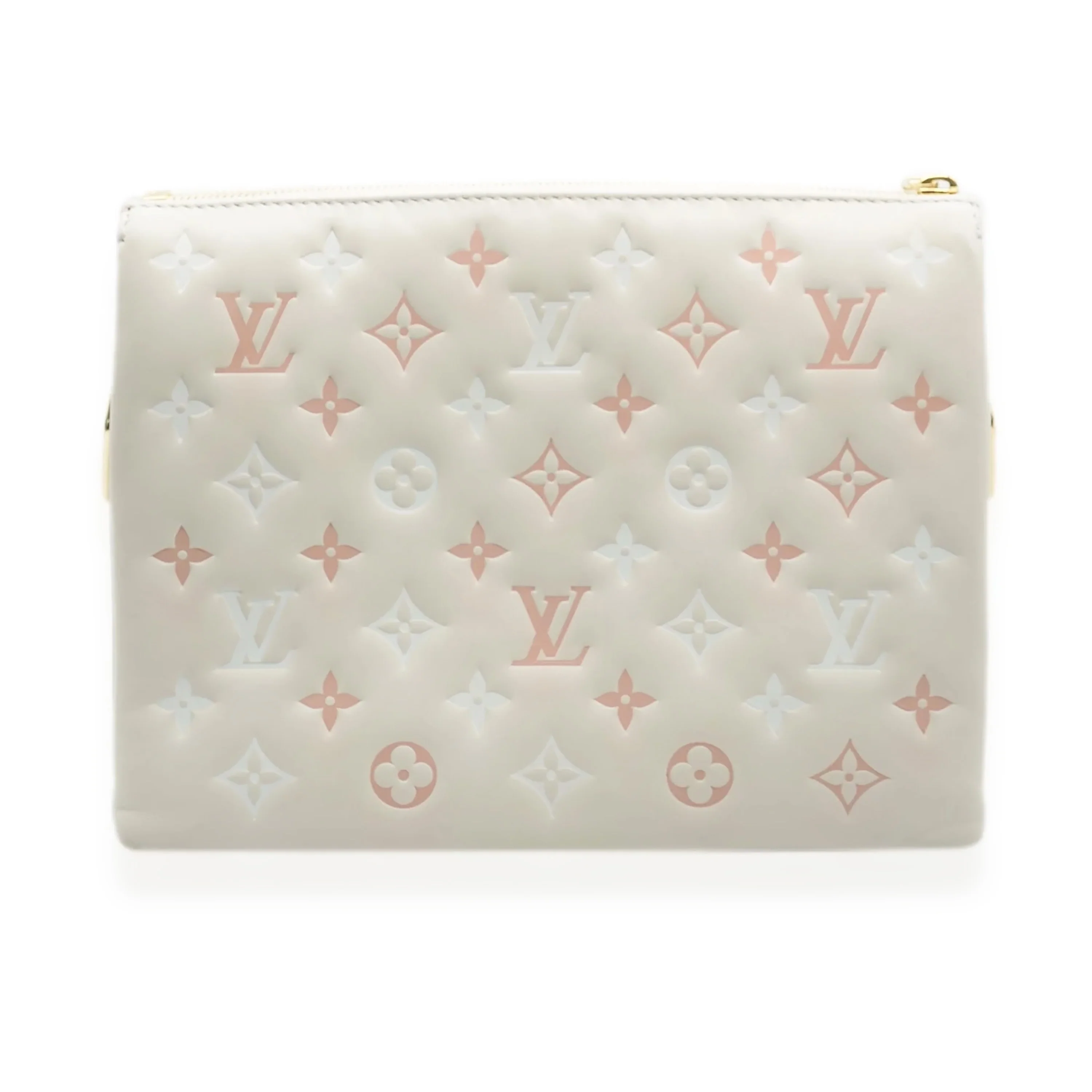 Natural Creme Lambskin Embossed Monogram Coussin PM - Image 8