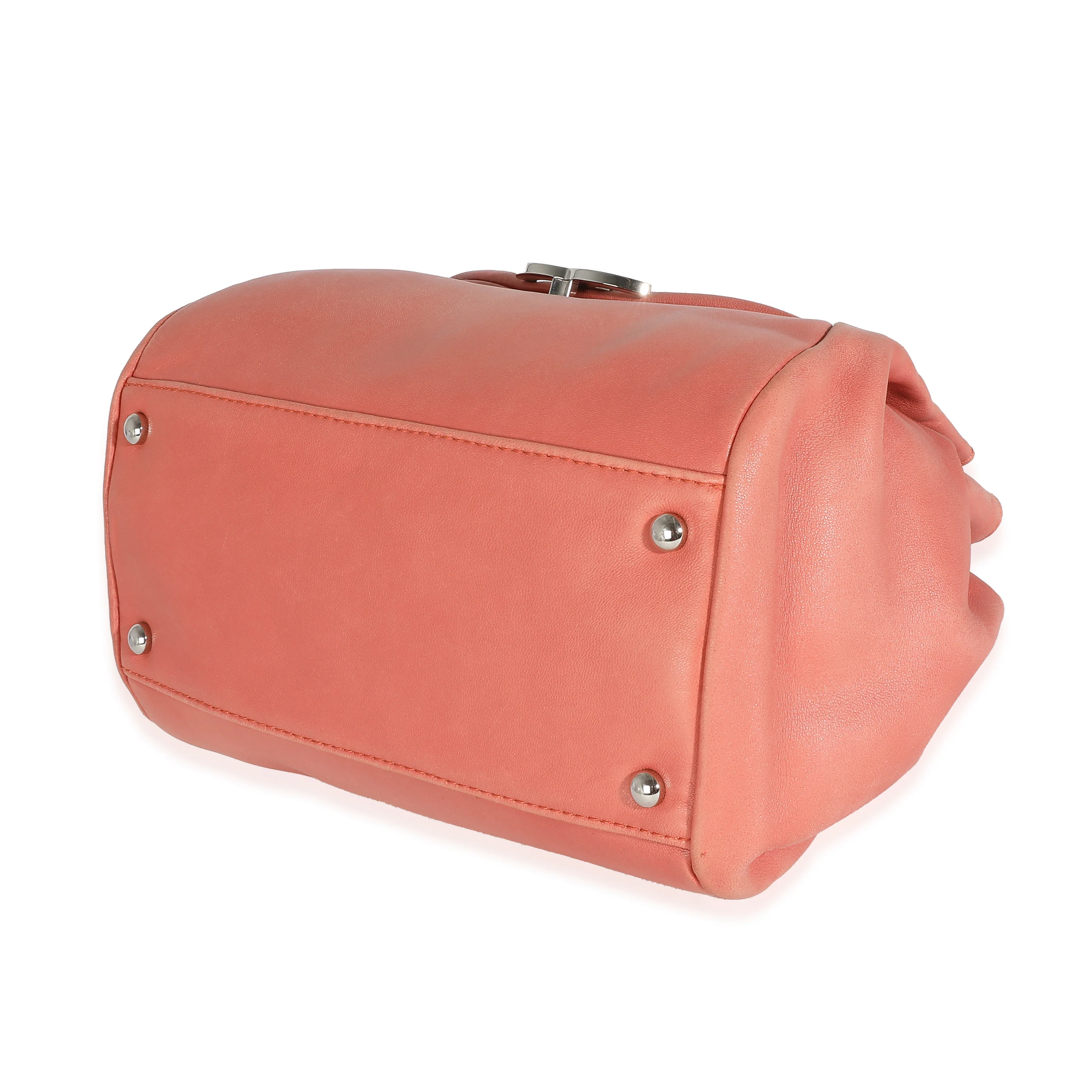 Coral Lambskin Sensual CC Accordion Flap Bag - Image 4