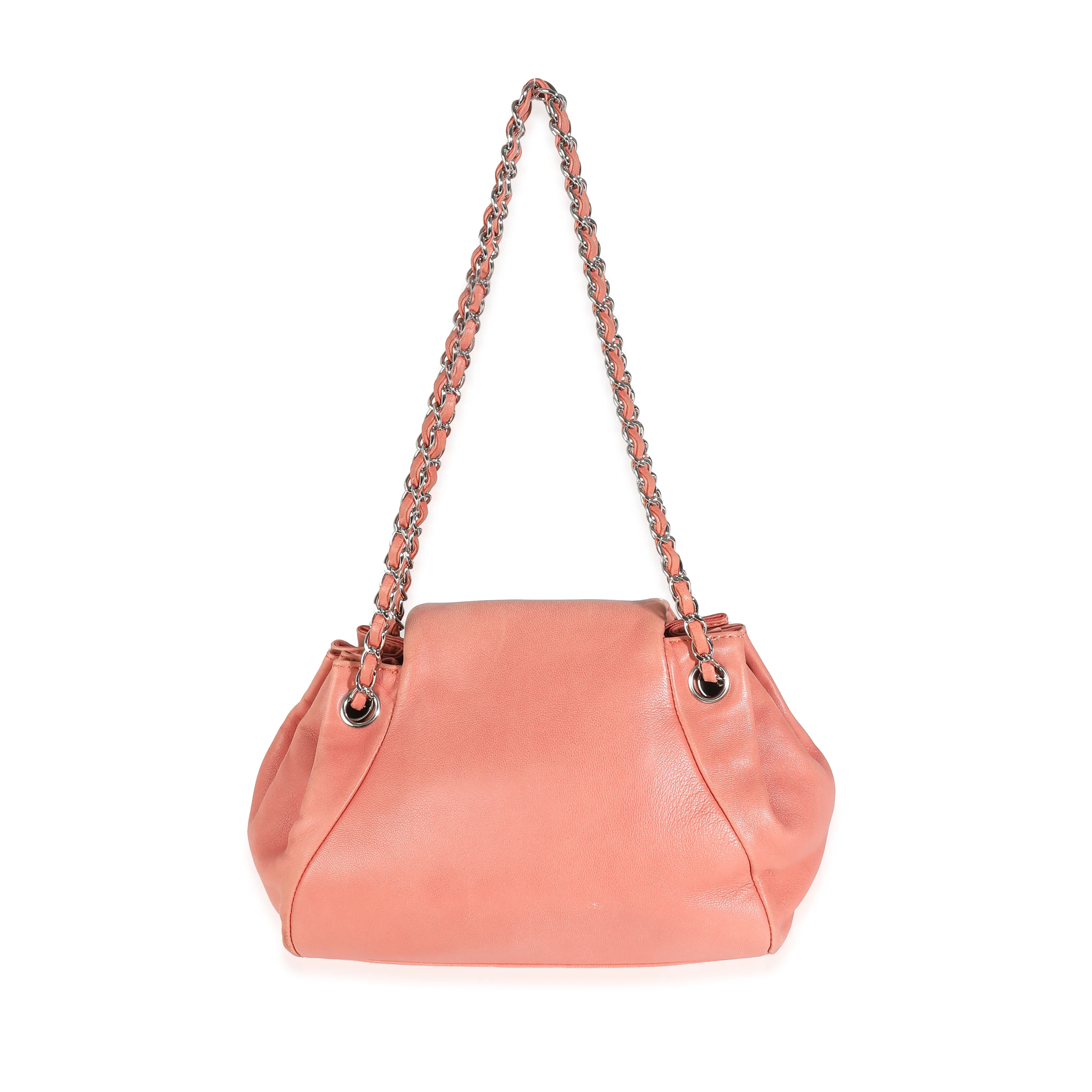 Coral Lambskin Sensual CC Accordion Flap Bag - Image 5