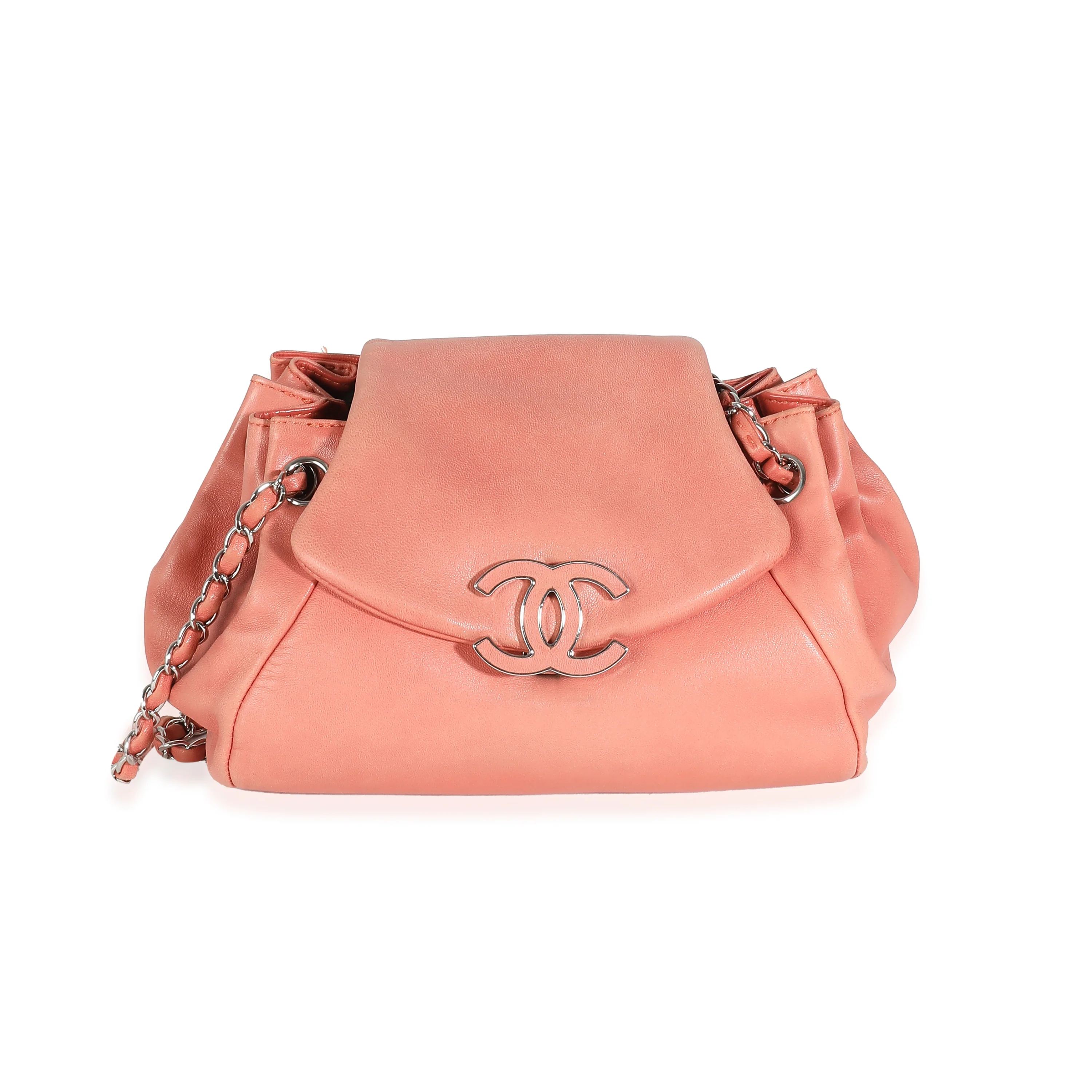 Coral Lambskin Sensual CC Accordion Flap Bag - Image 7