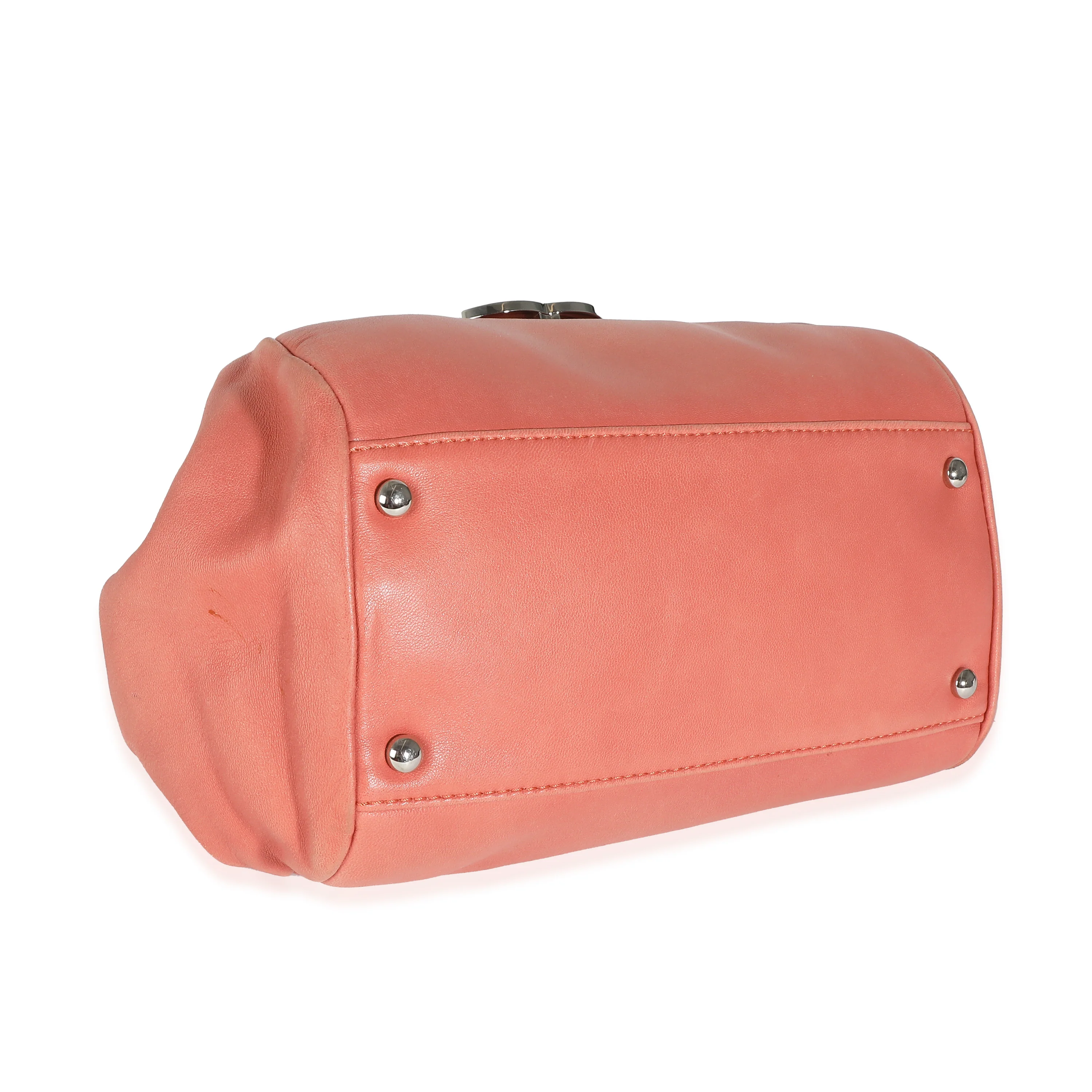 Coral Lambskin Sensual CC Accordion Flap Bag - Image 8