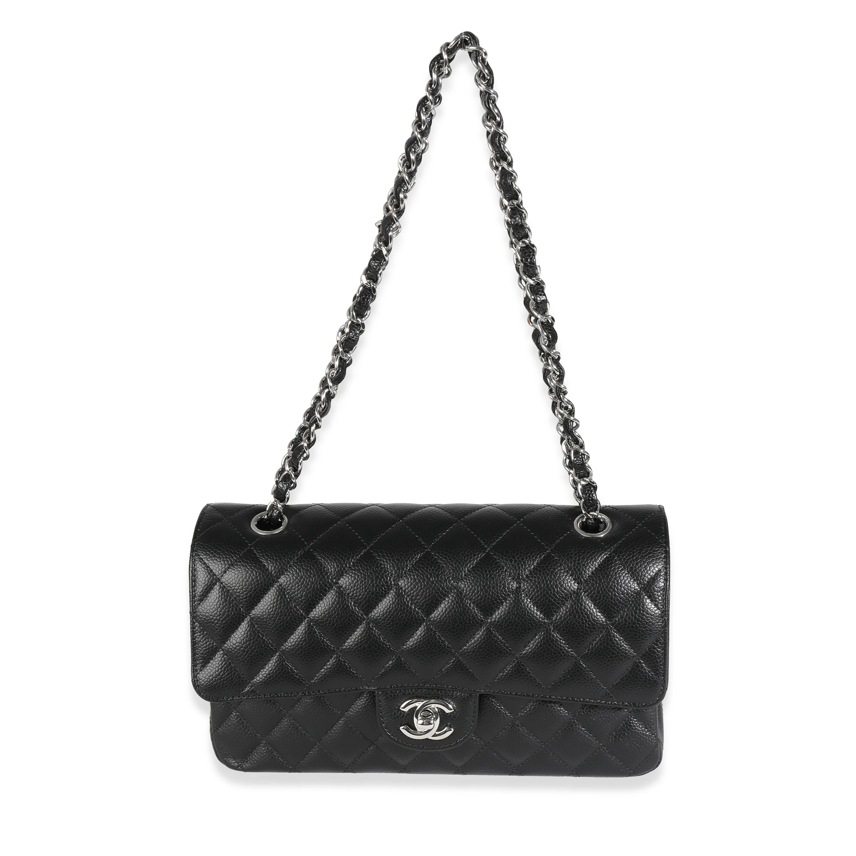 Chanel Black Quilted Caviar Medium Classic Double Flap Bag - Image 8