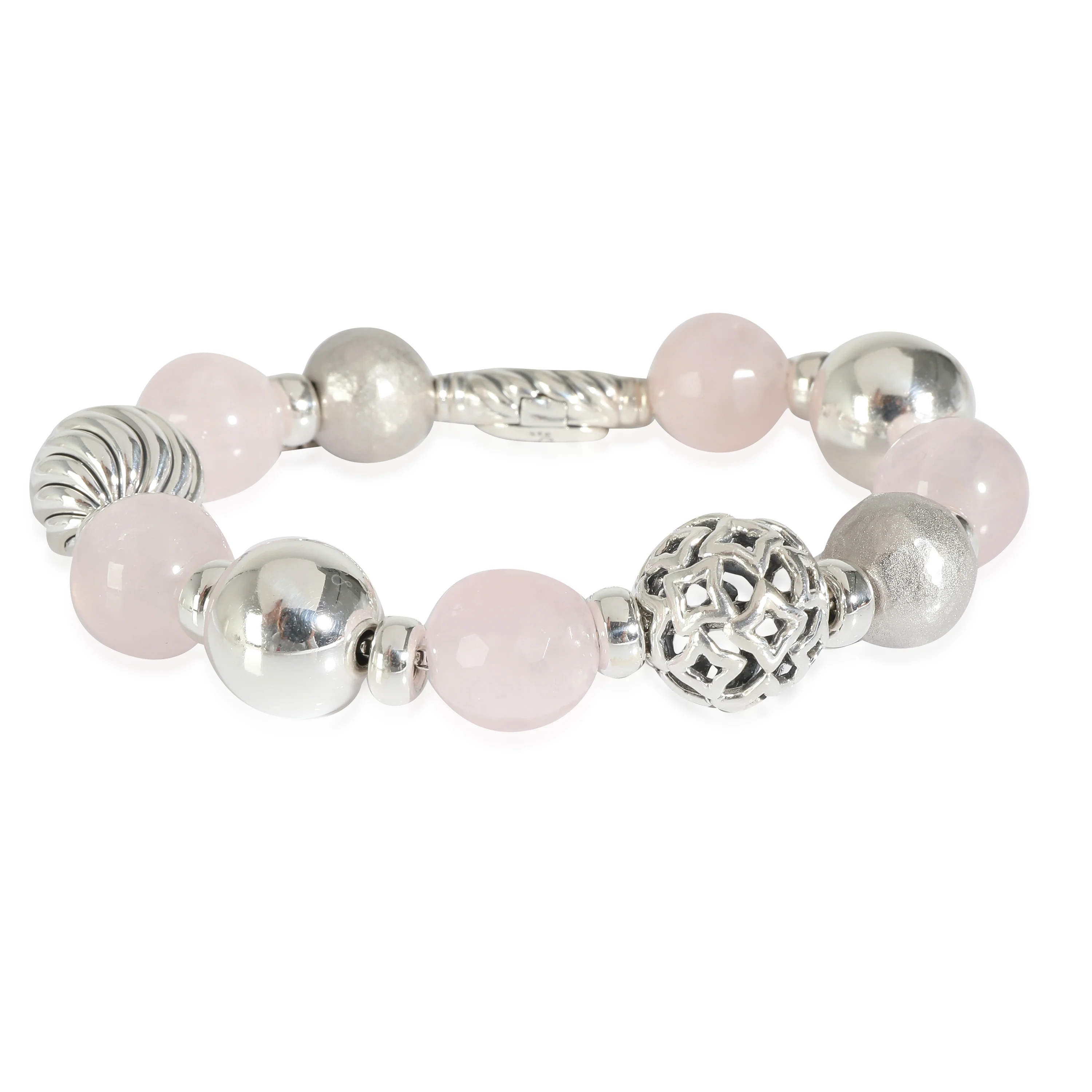 David Yurman Elements Bracelet with Rose Quartz in Sterling Silver