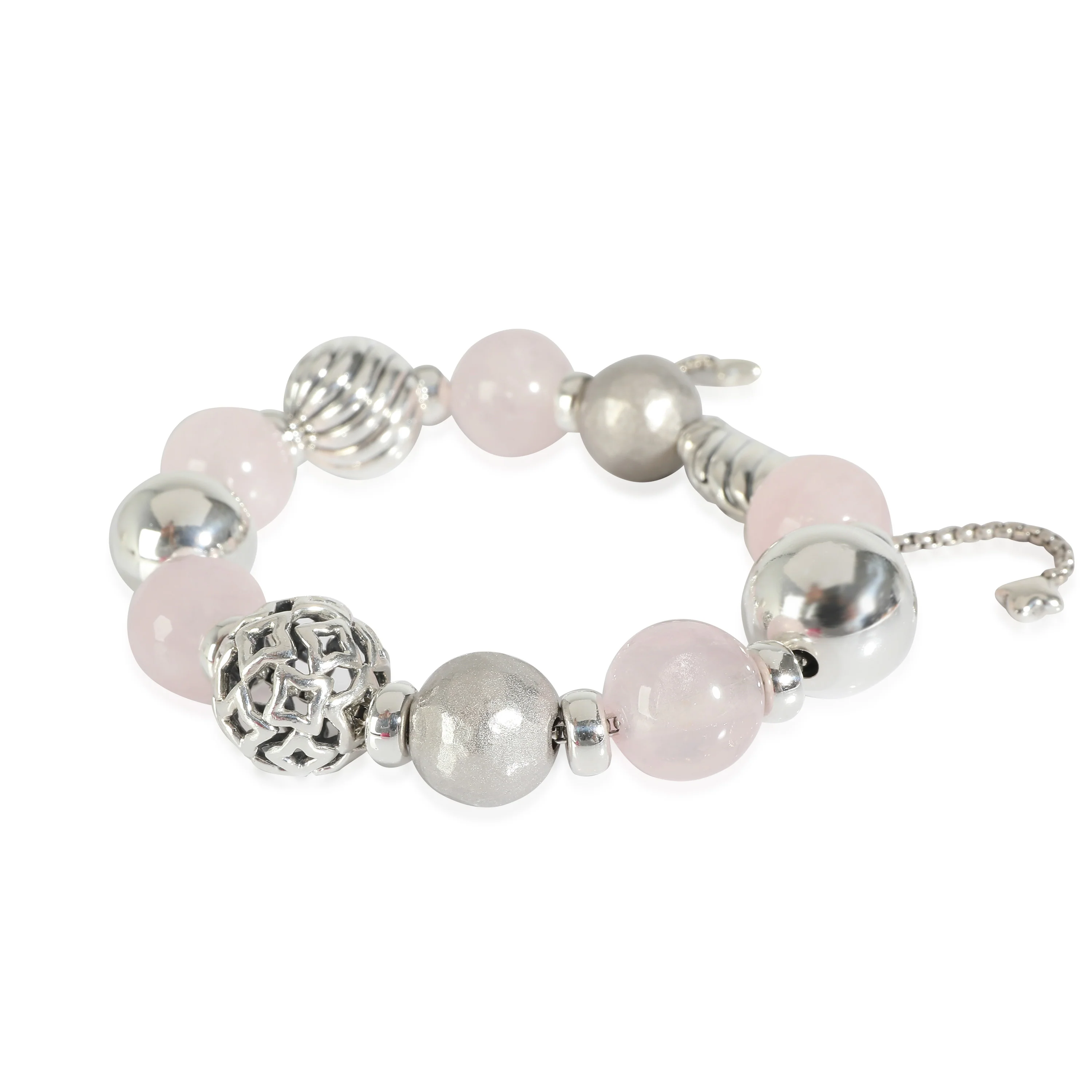 David Yurman Elements Bracelet with Rose Quartz in Sterling Silver - Image 2
