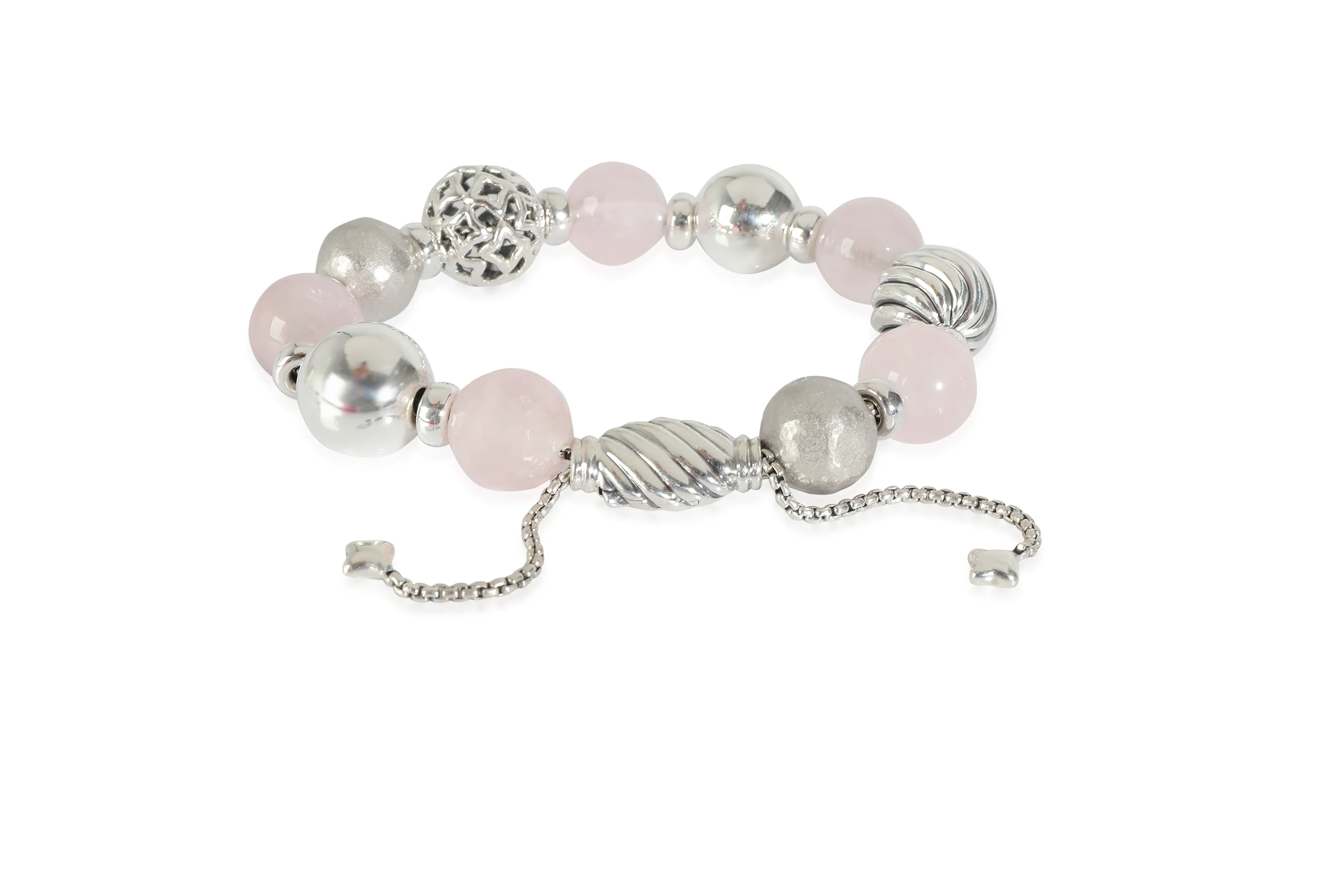 David Yurman Elements Bracelet with Rose Quartz in Sterling Silver - Image 3