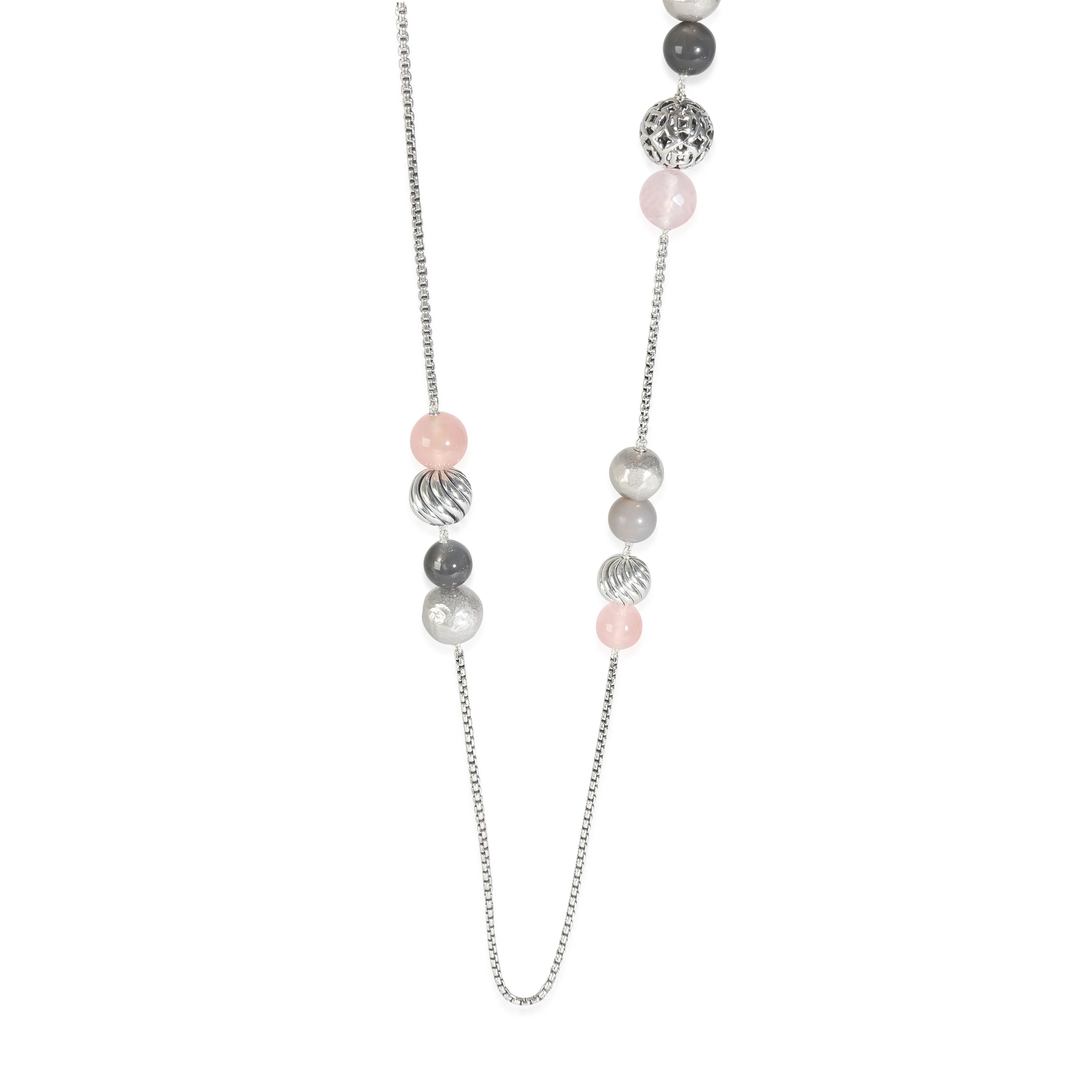 Elements Necklace with Rose Quartz in Sterling Silver