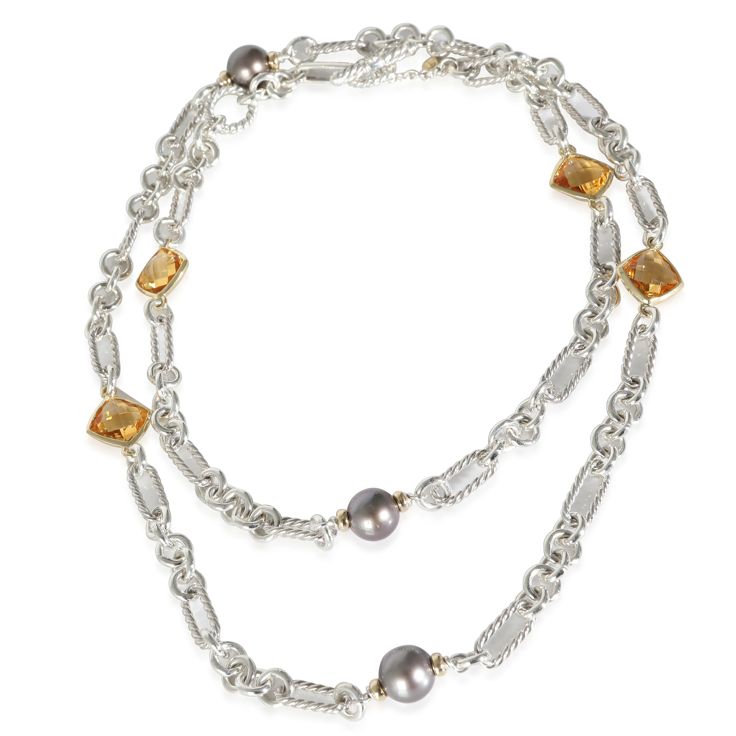 David Yurman Figaro Necklace in 18K Yellow Gold/Sterling Silver - Image 4