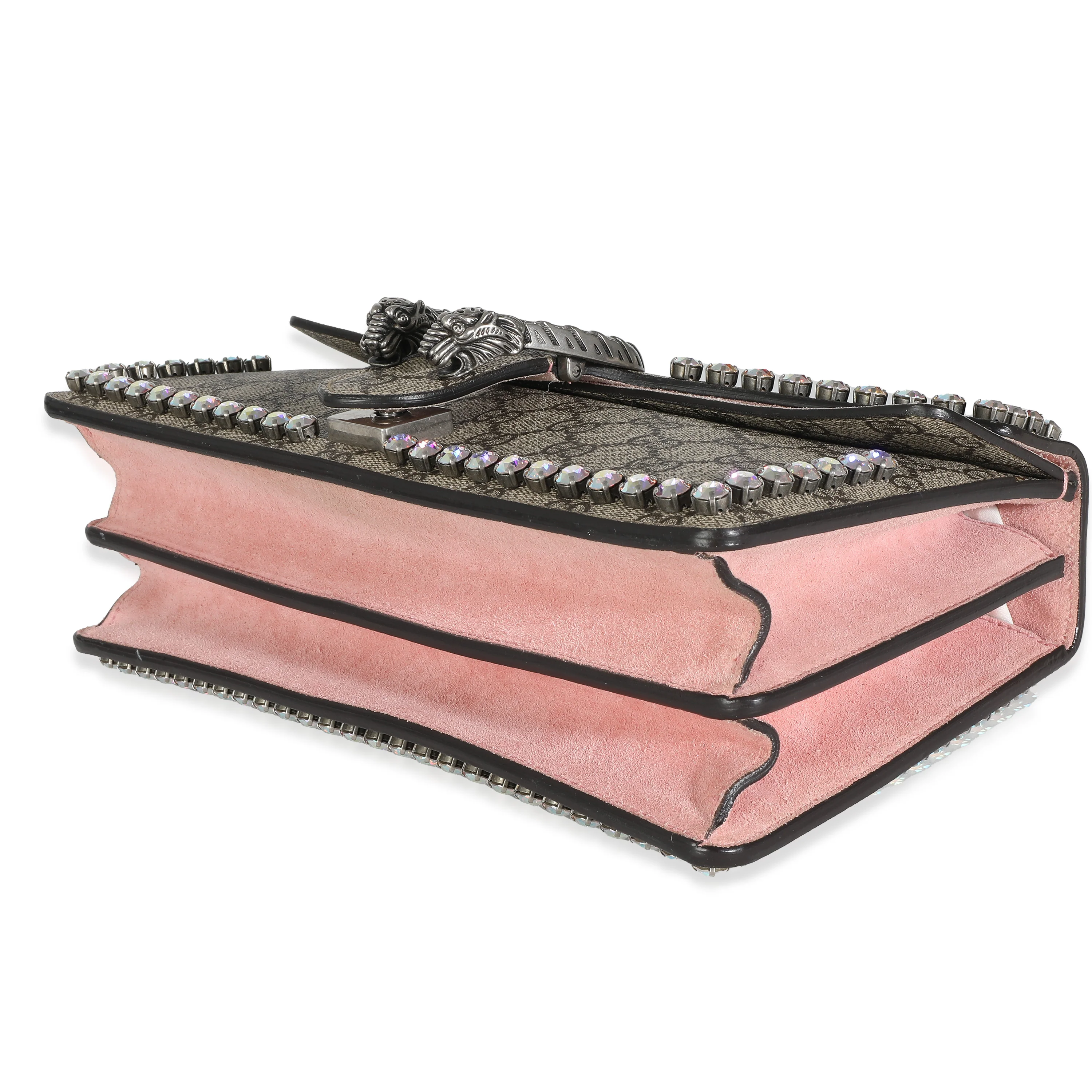 Gucci Pink Beige GG Supreme Canvas Small Crystal Dionysus - Image 6