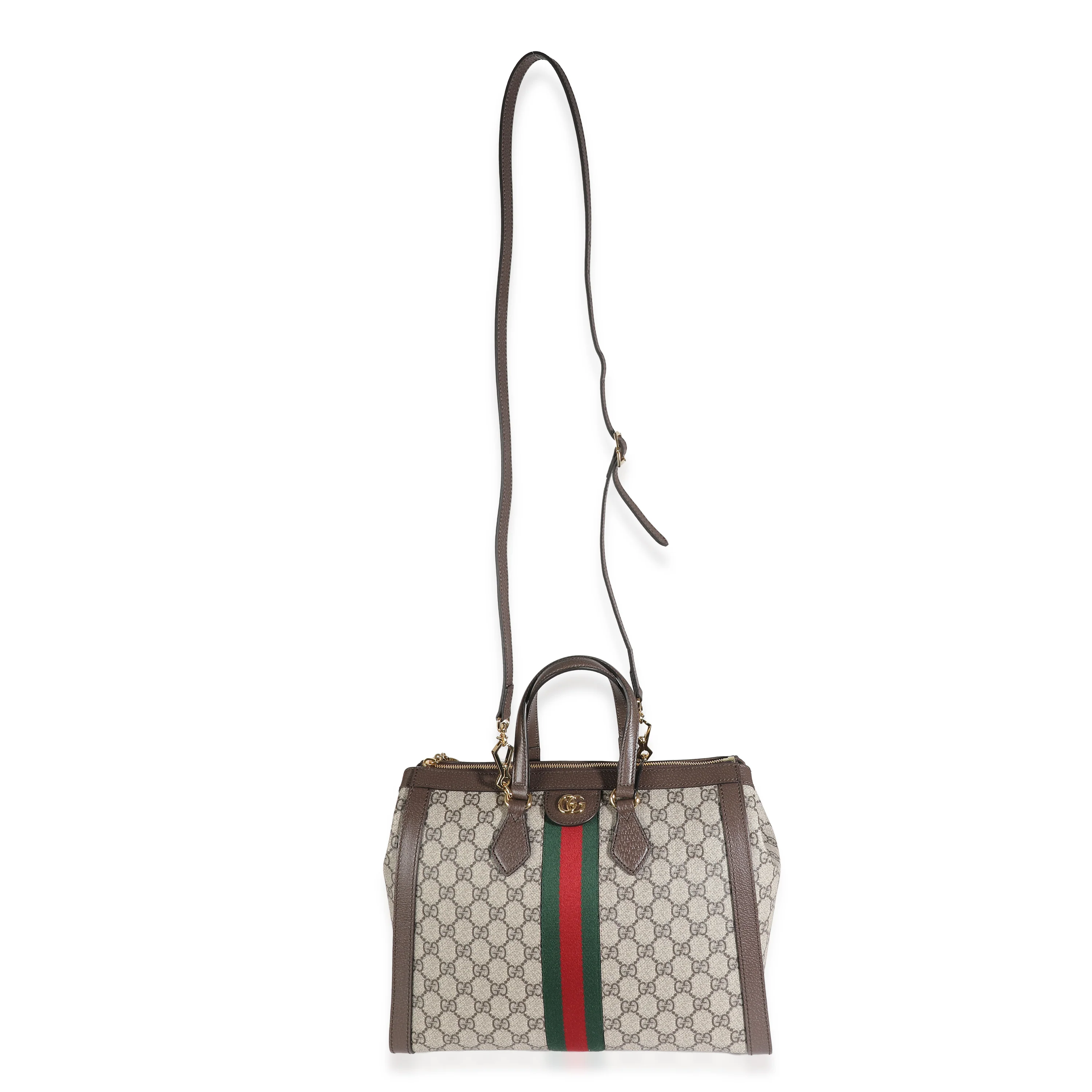 Gucci Beige GG Supreme Canvas Medium Ophidia Top Handle - Image 8