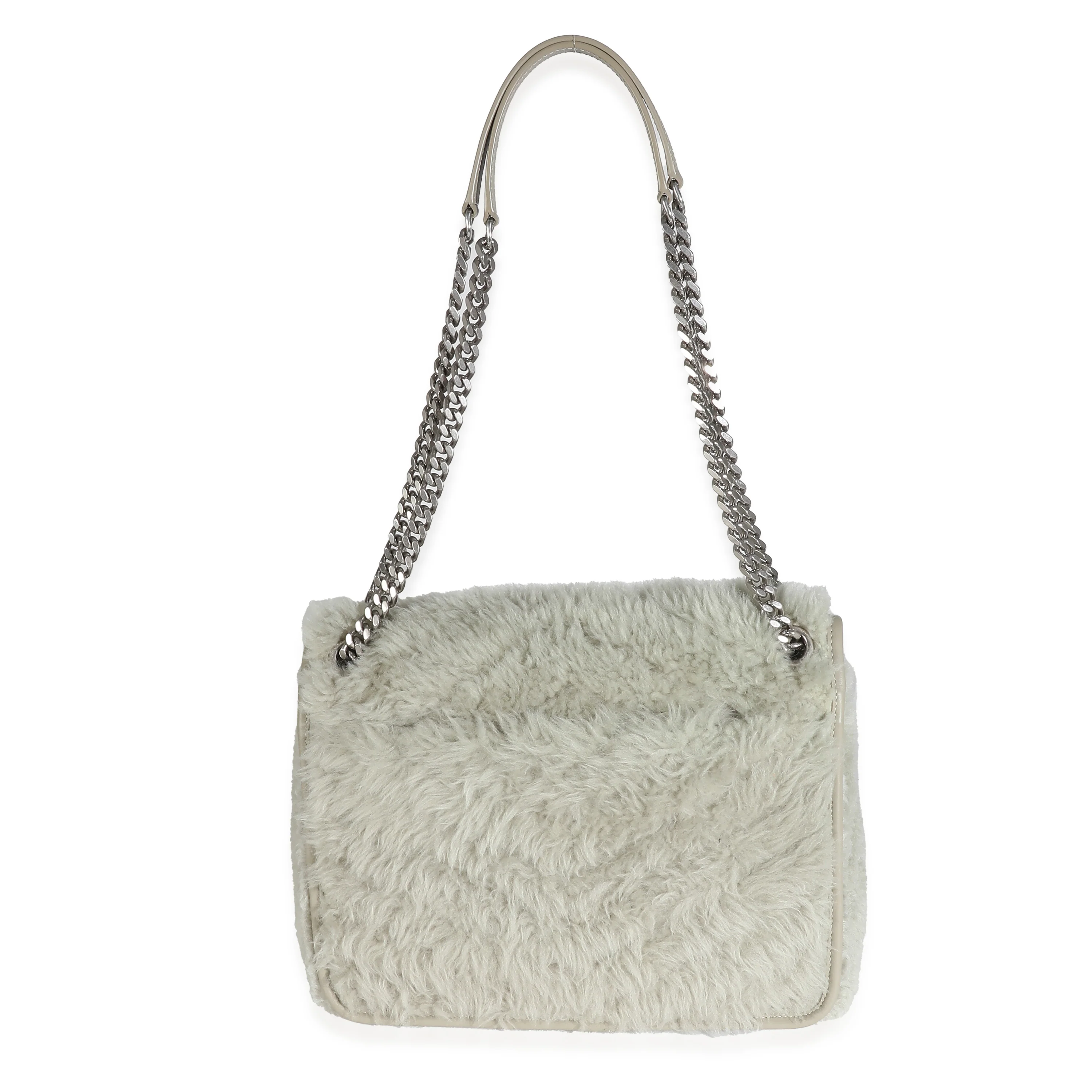 Grey Calfskin Shearling Monogram Medium Niki Satchel - Image 4