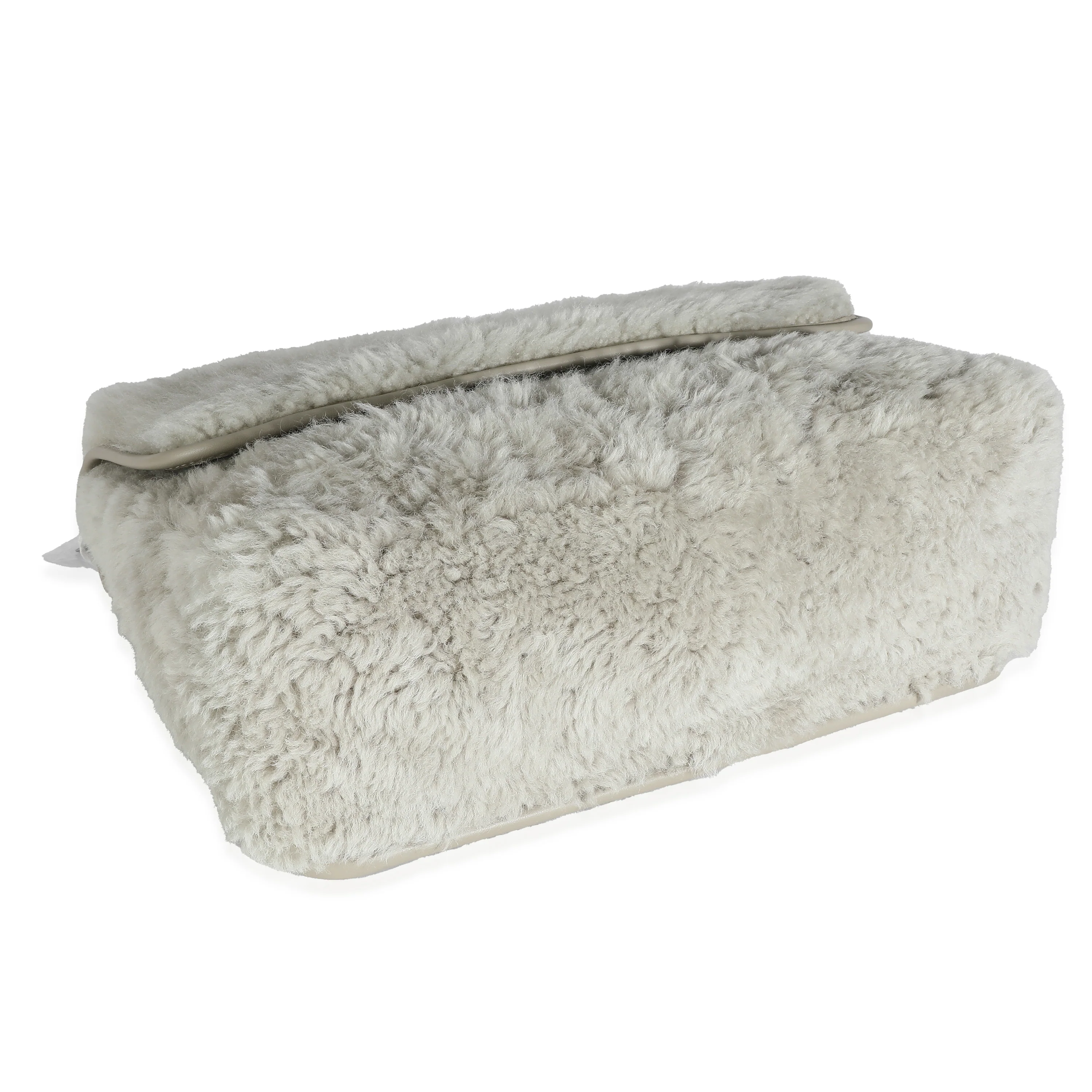 Grey Calfskin Shearling Monogram Medium Niki Satchel - Image 6