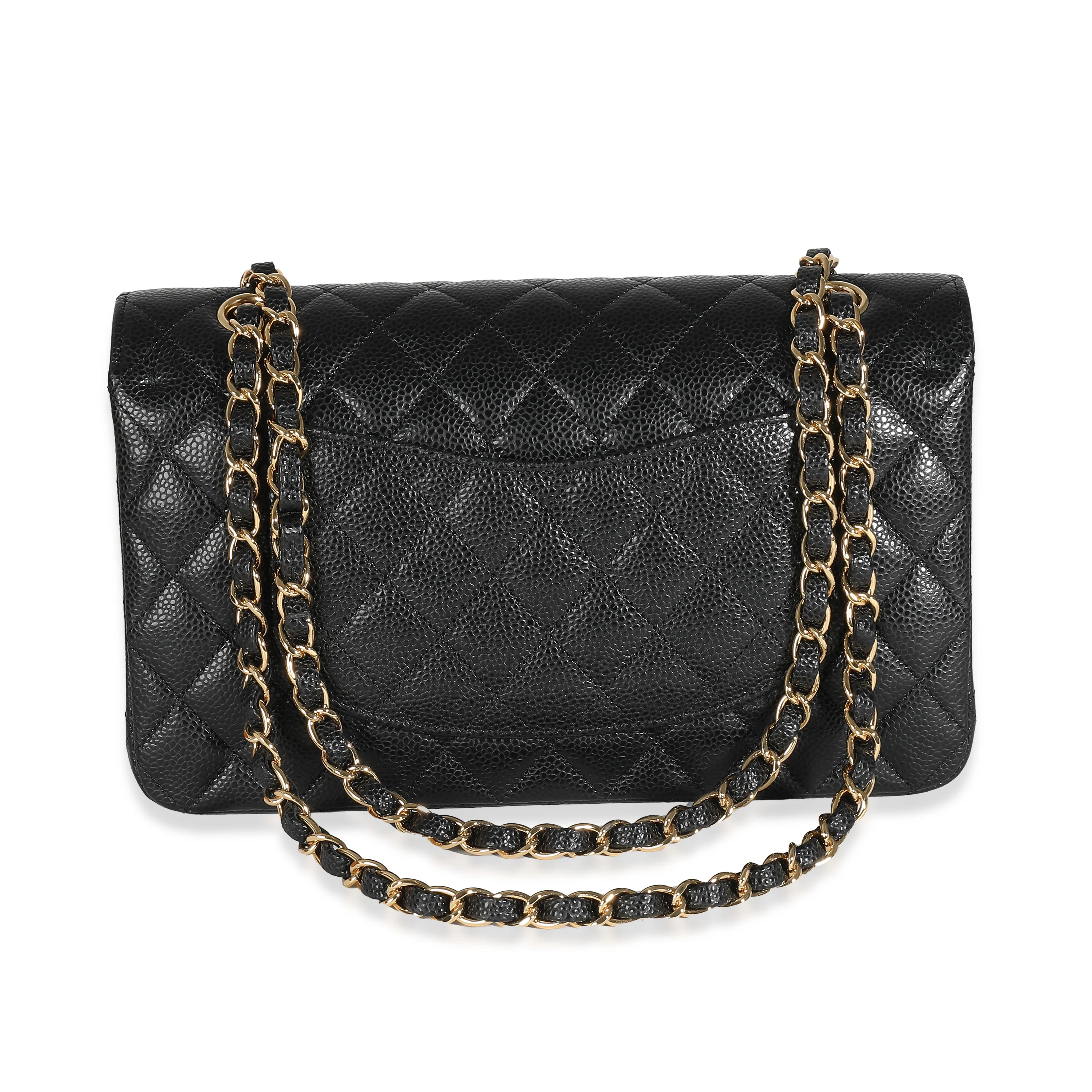 Chanel Black Quilted Caviar Medium Classic Double Flap Bag - Image 4