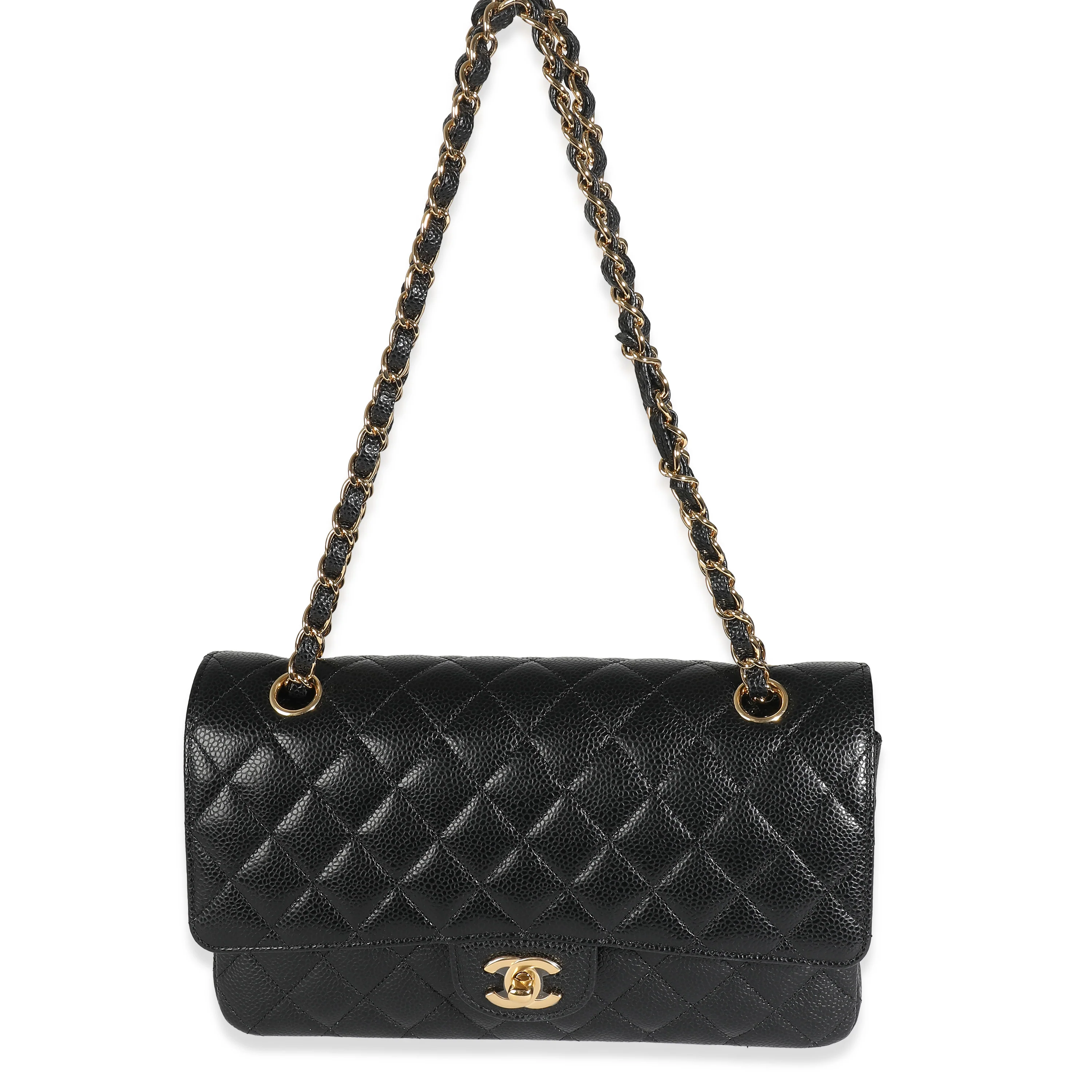 Chanel Black Quilted Caviar Medium Classic Double Flap Bag - Image 8